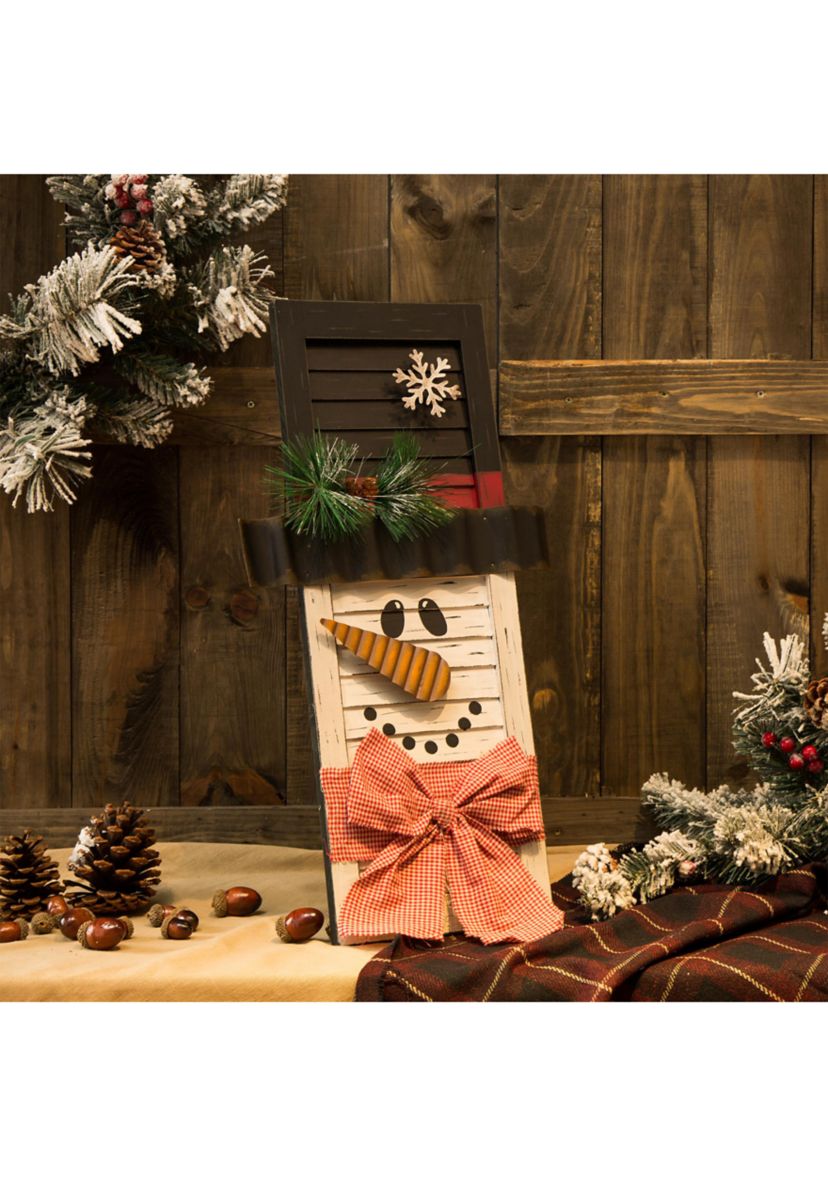 Wooden Snowman Shutter Wall Decor or Table Décor