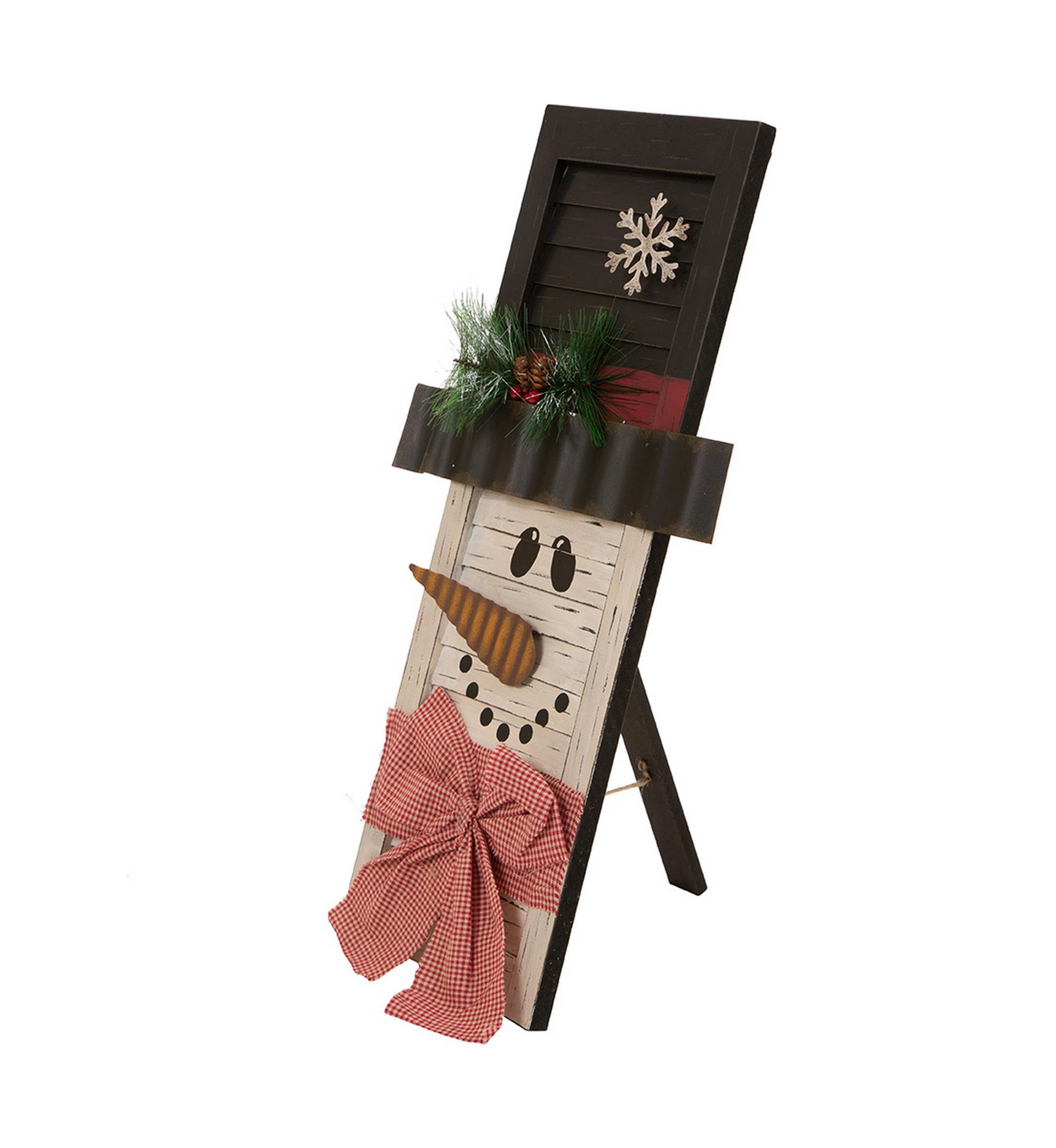 Wooden Snowman Shutter Wall Decor or Table Décor