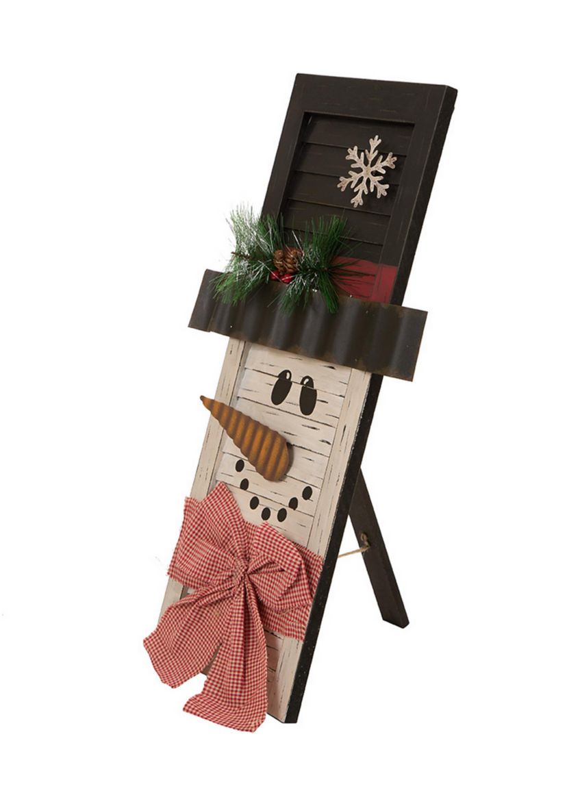 Wooden Snowman Shutter Wall Decor or Table Décor