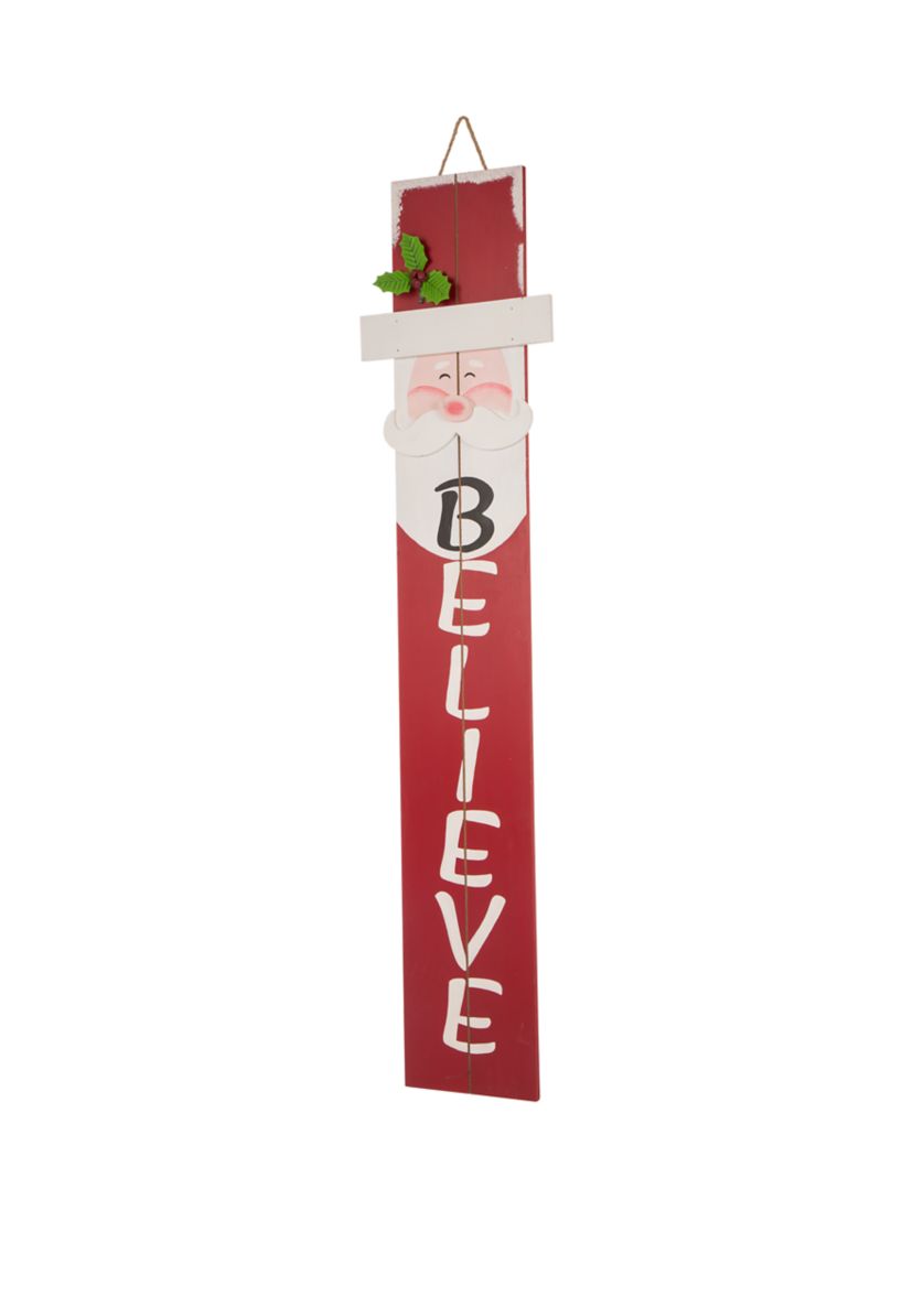 Christmas Wooden Santa Porch Sign - Believe 
