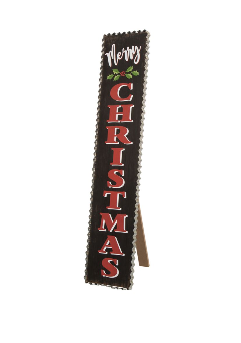 36 Inch  Wooden Black Christmas Porch Sign