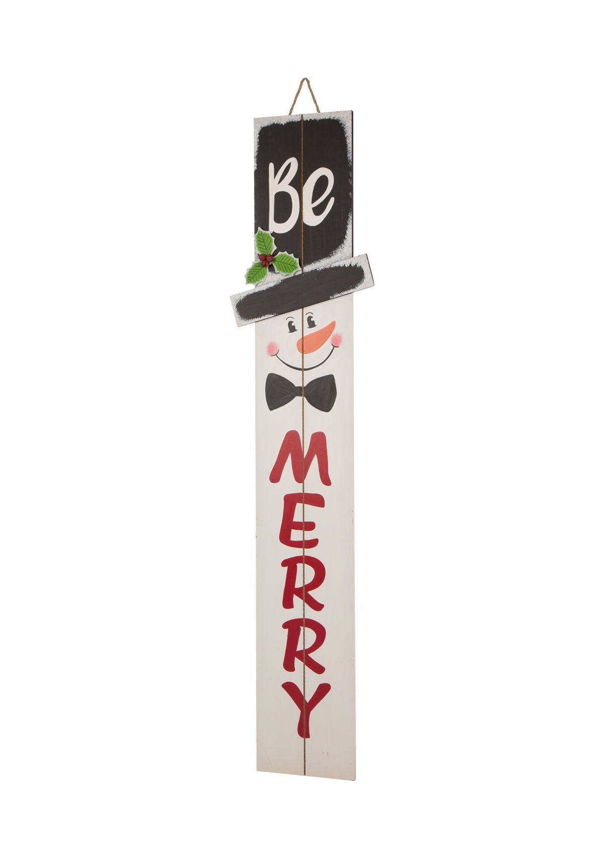 Wooden Snowman Porch Sign - MERRY