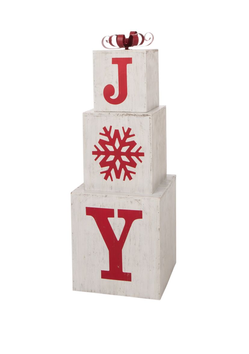 Wooden Block Wording Porch Sign - Joy 