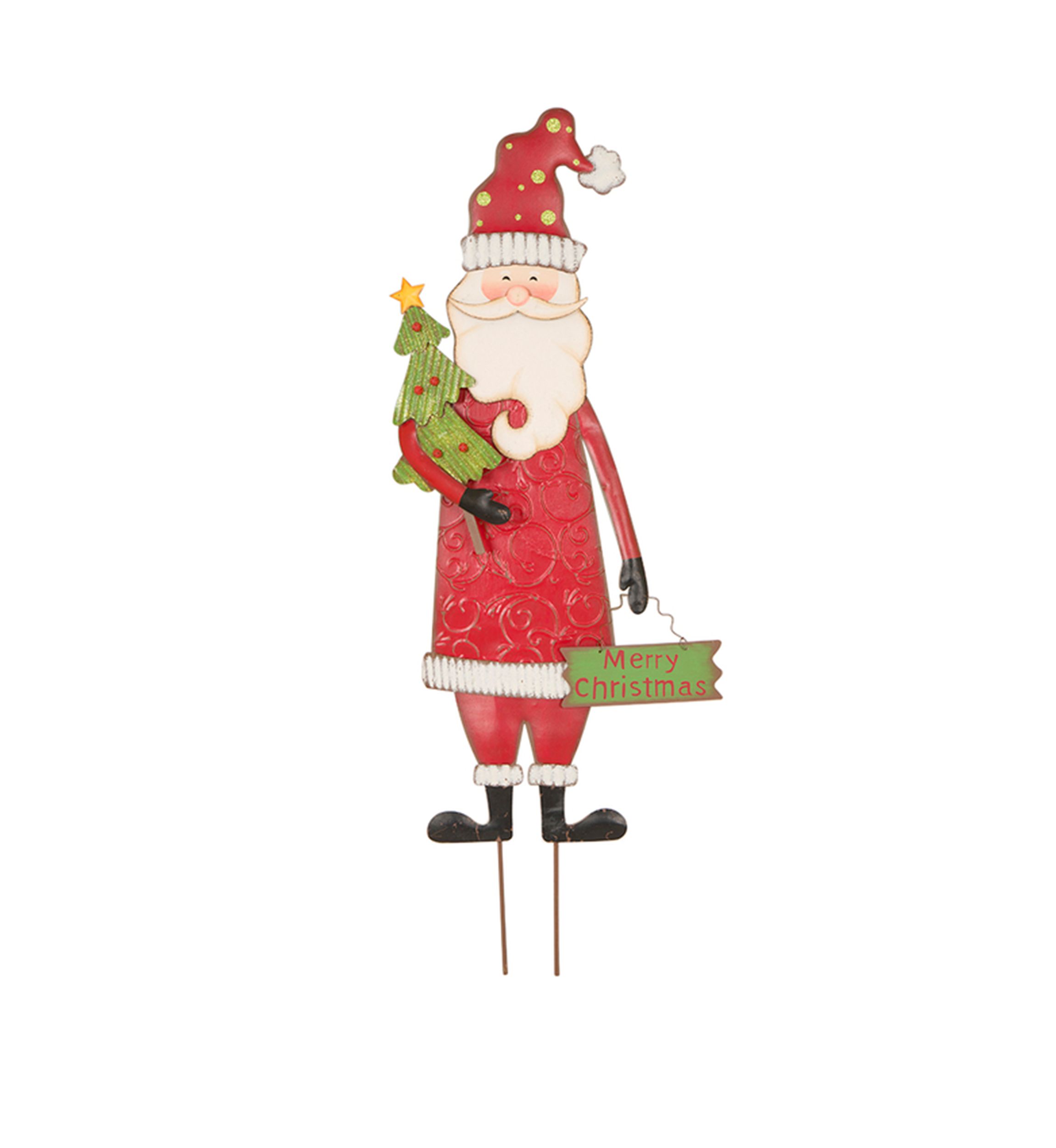 Metal Santa Yard Stake or Standing Décor or Wall Décor