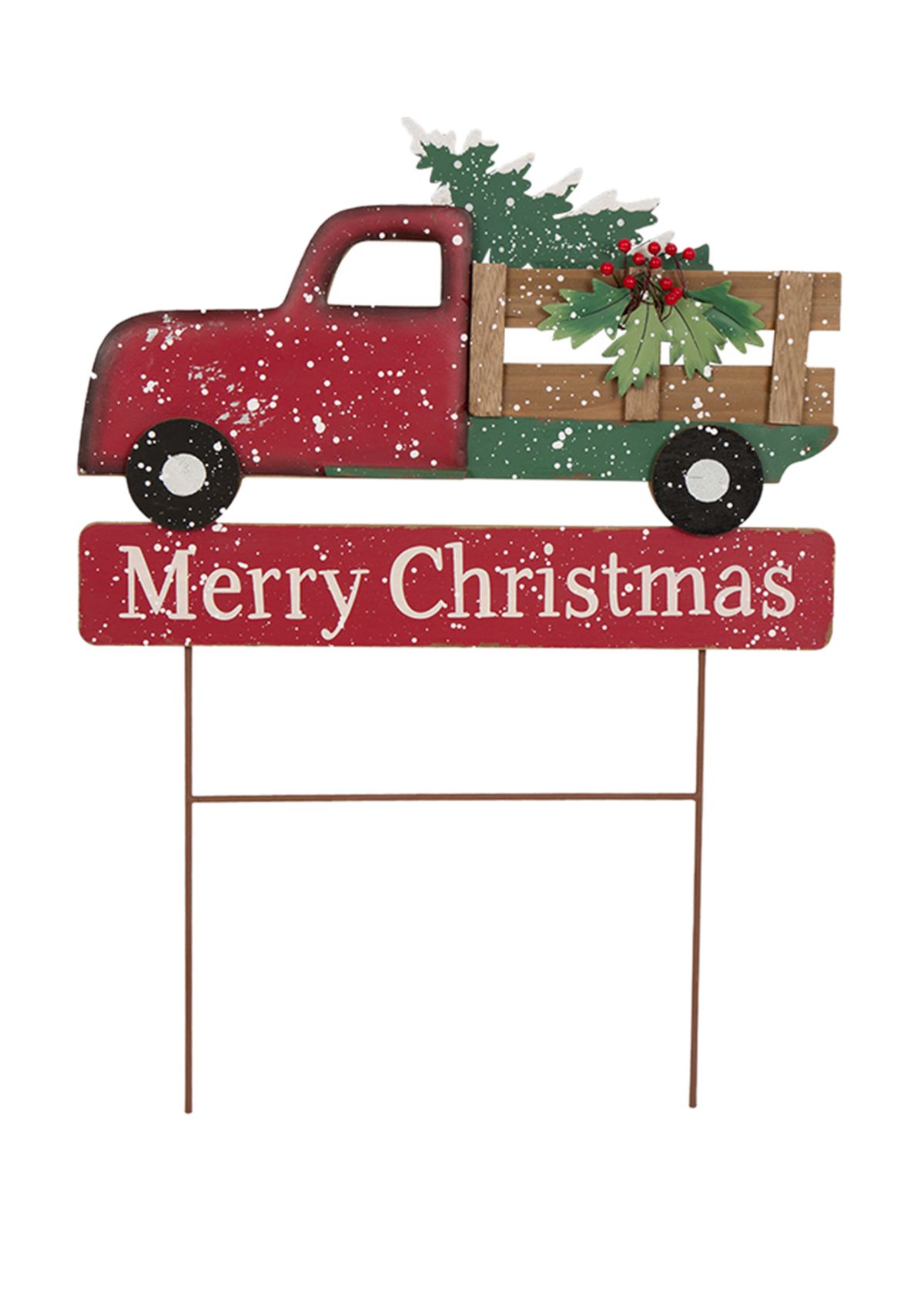 Metal/Wooden Christmas Truck Yard Stack or Wall Décor