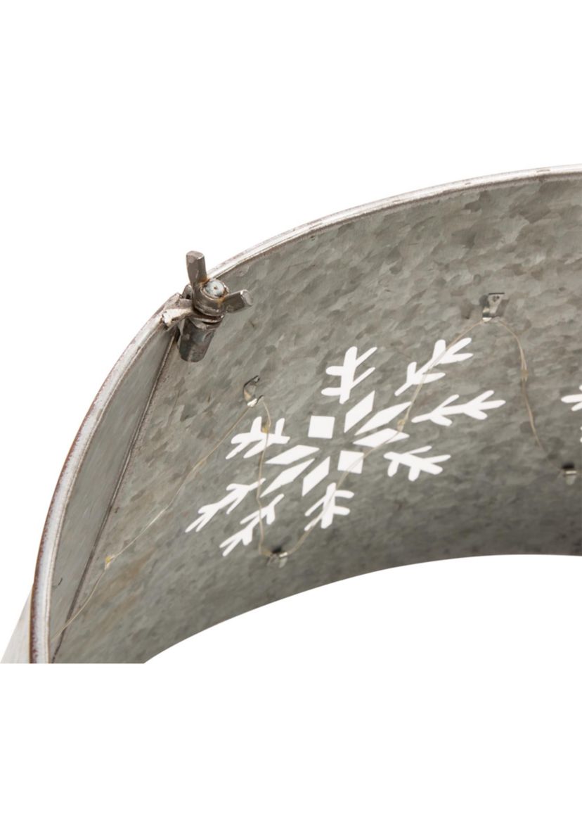 Snowflake Cutout Metal Tree Collar with Light String
