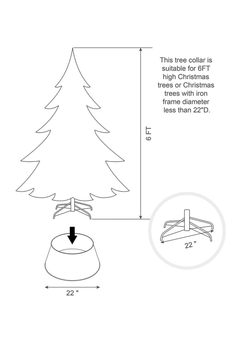 Snowflake Cutout Metal Tree Collar with Light String