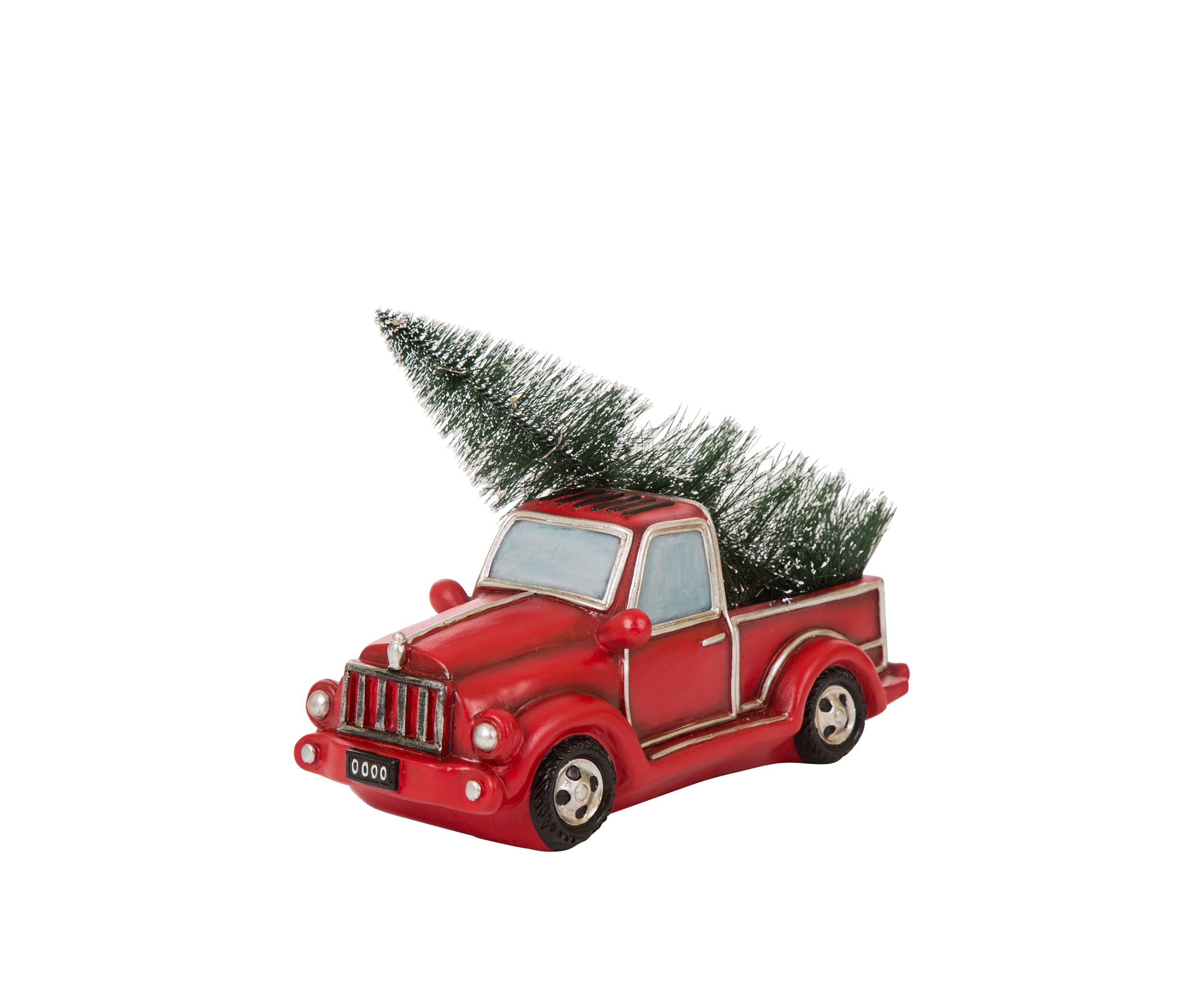 11.02 Inch Christmas Polyresin Lighted Truck Table Décor