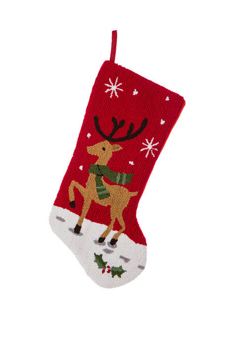 Glitzhome Hooked Stocking, Reindeer