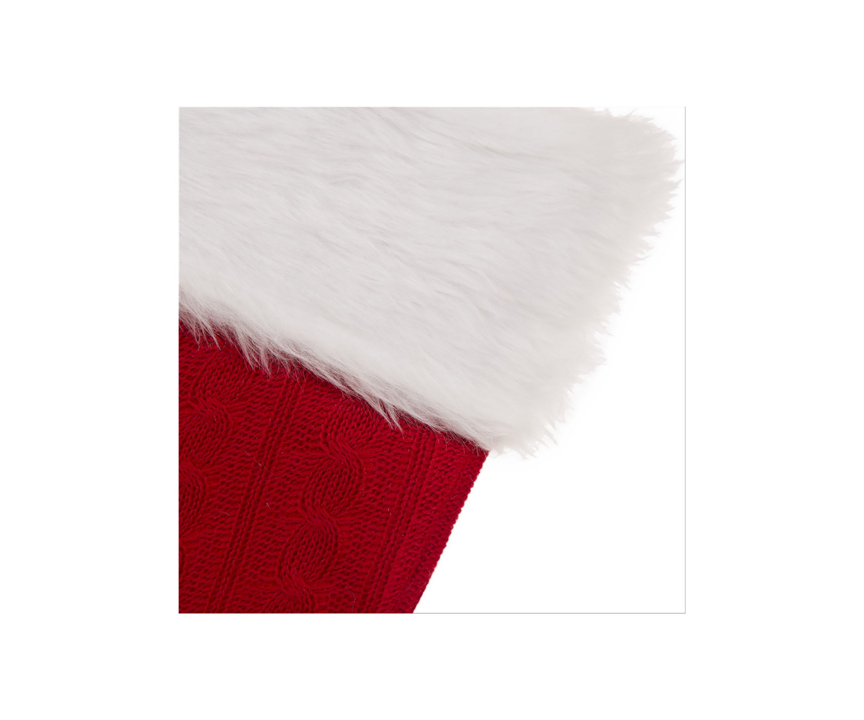 Knitted Stocking with Faux Fur Cuff