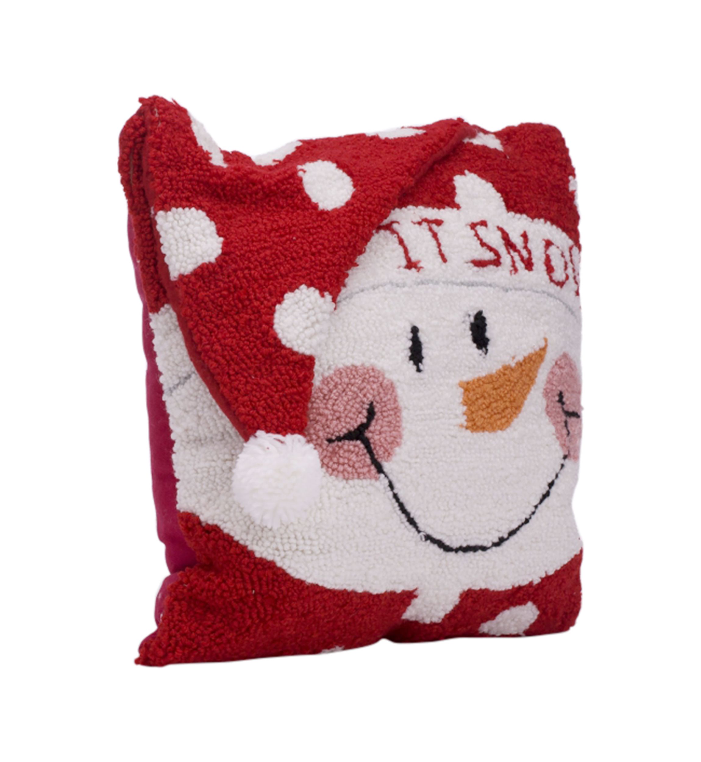 Hooked 3D Snowman Pillow