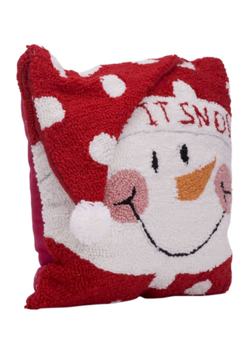 Hooked 3D Snowman Pillow