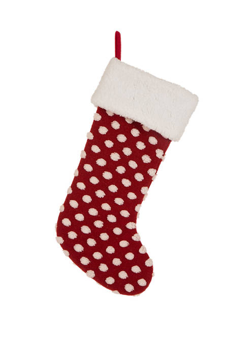  Fabric Christmas Stocking - Pompom 