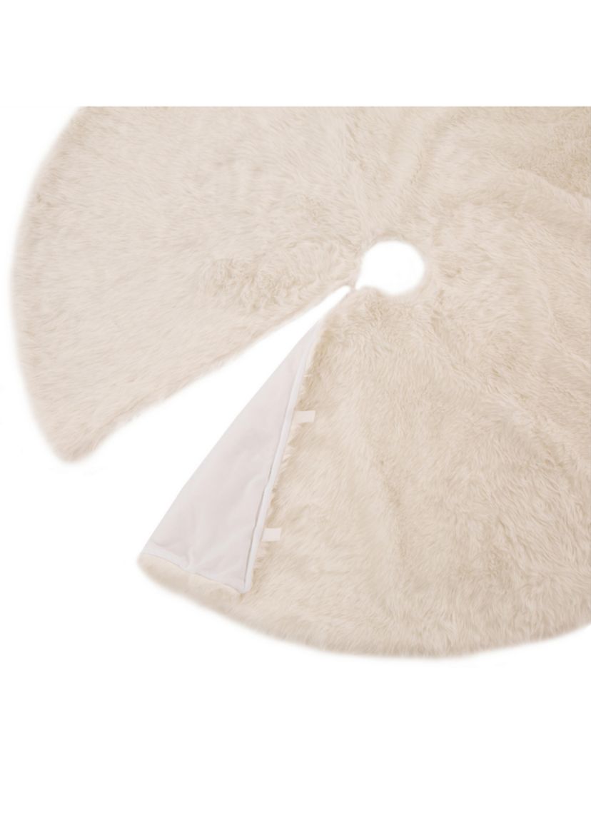 White Plush Christmas Tree Skirt