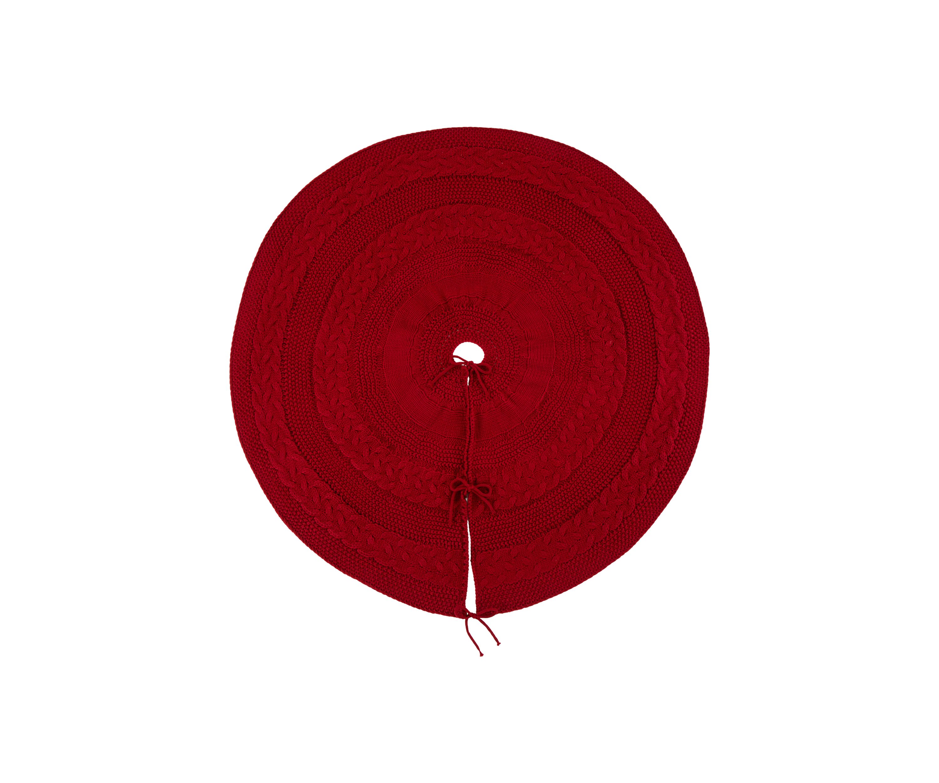 Knitted Acrylic Red Christmas Tree Skirt