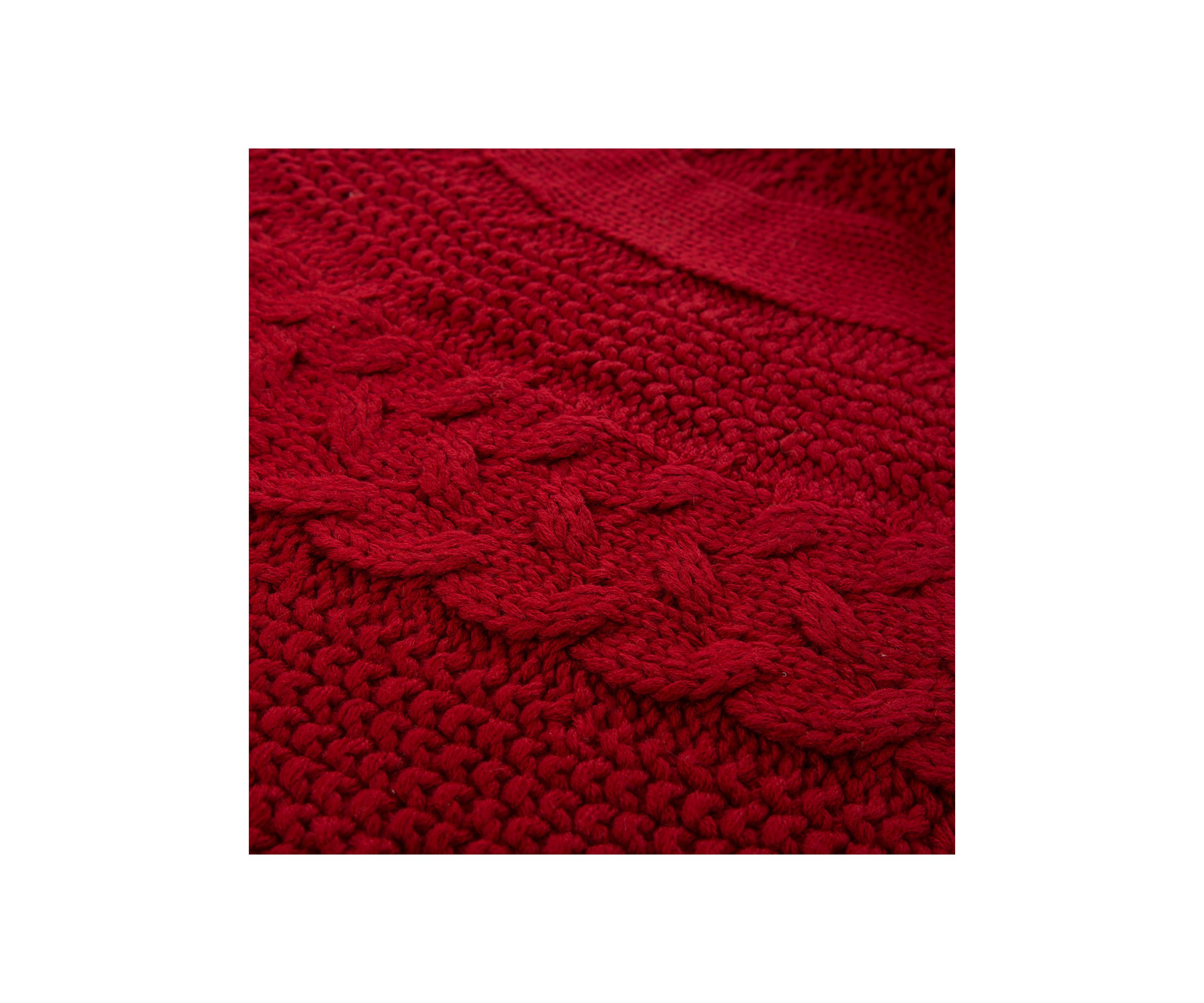 Knitted Acrylic Red Christmas Tree Skirt