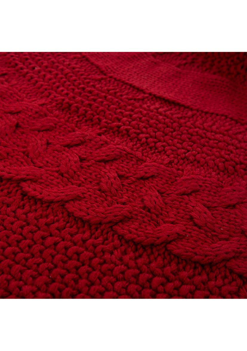 Knitted Acrylic Red Christmas Tree Skirt