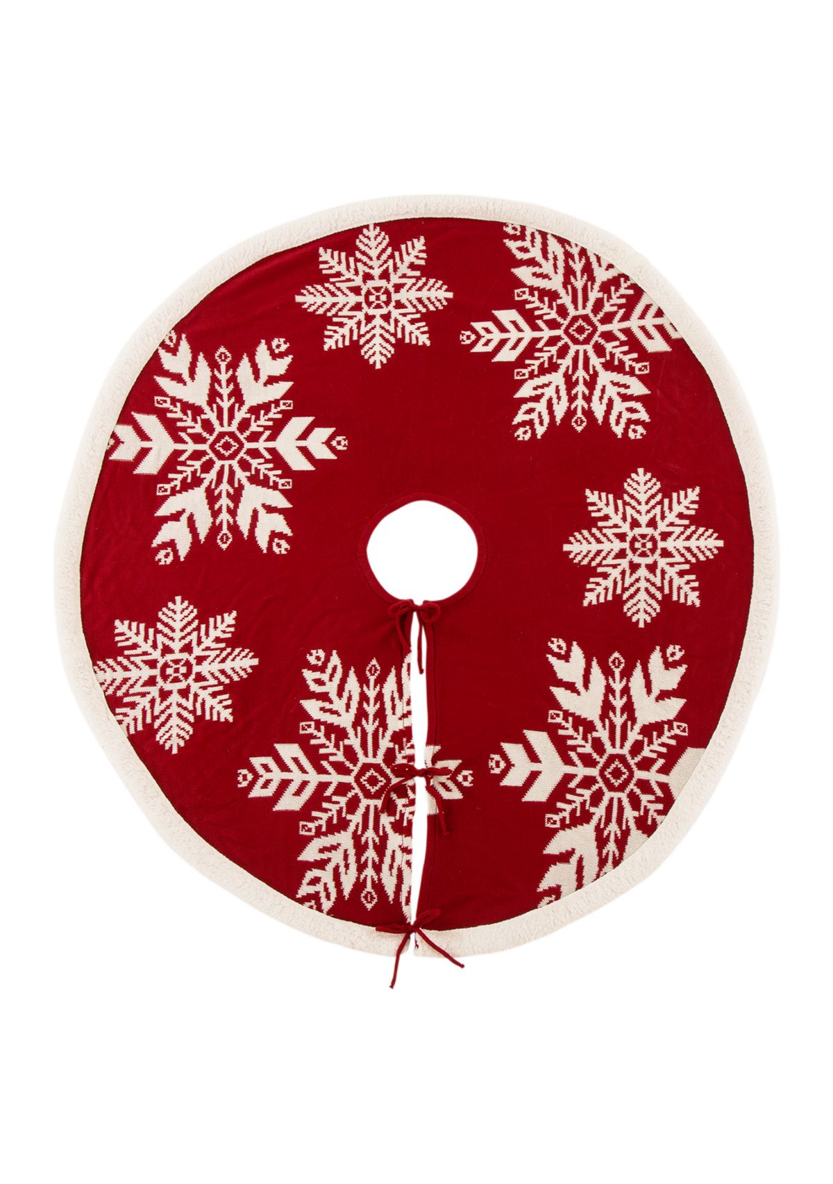 Knitted Snowflake Acrylic Christmas Tree Skirt