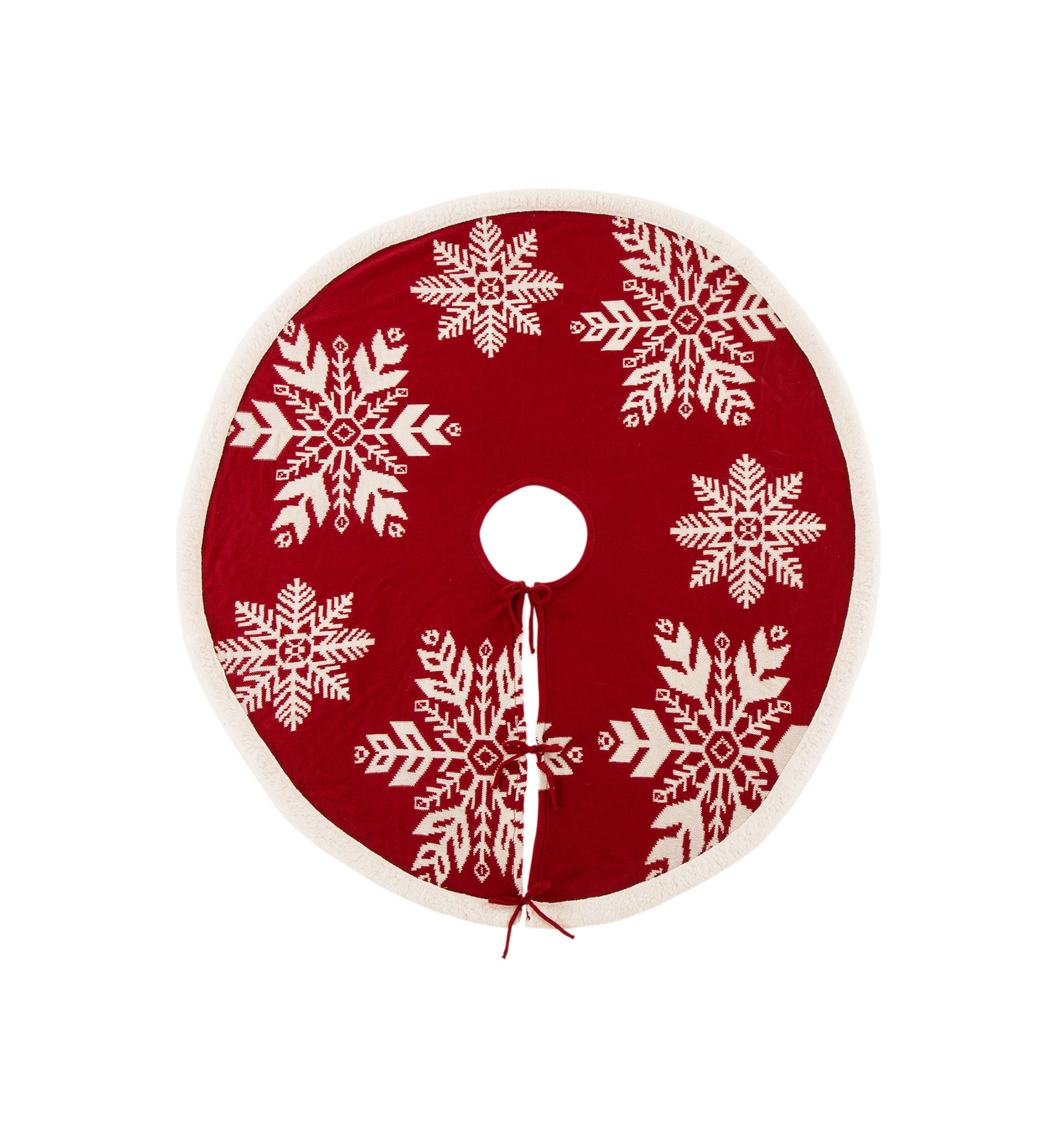 Knitted Snowflake Acrylic Christmas Tree Skirt