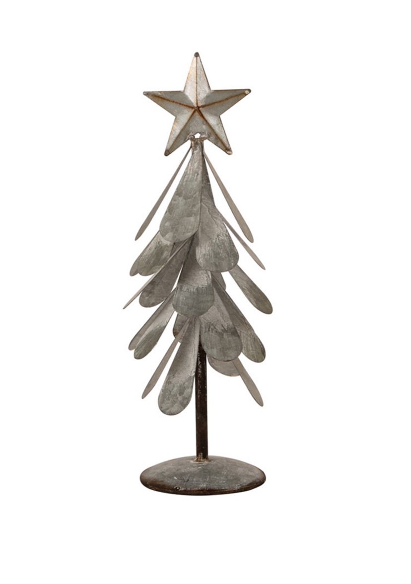 14.5 Inch Christmas Galvanized Metal Table Tree Décor