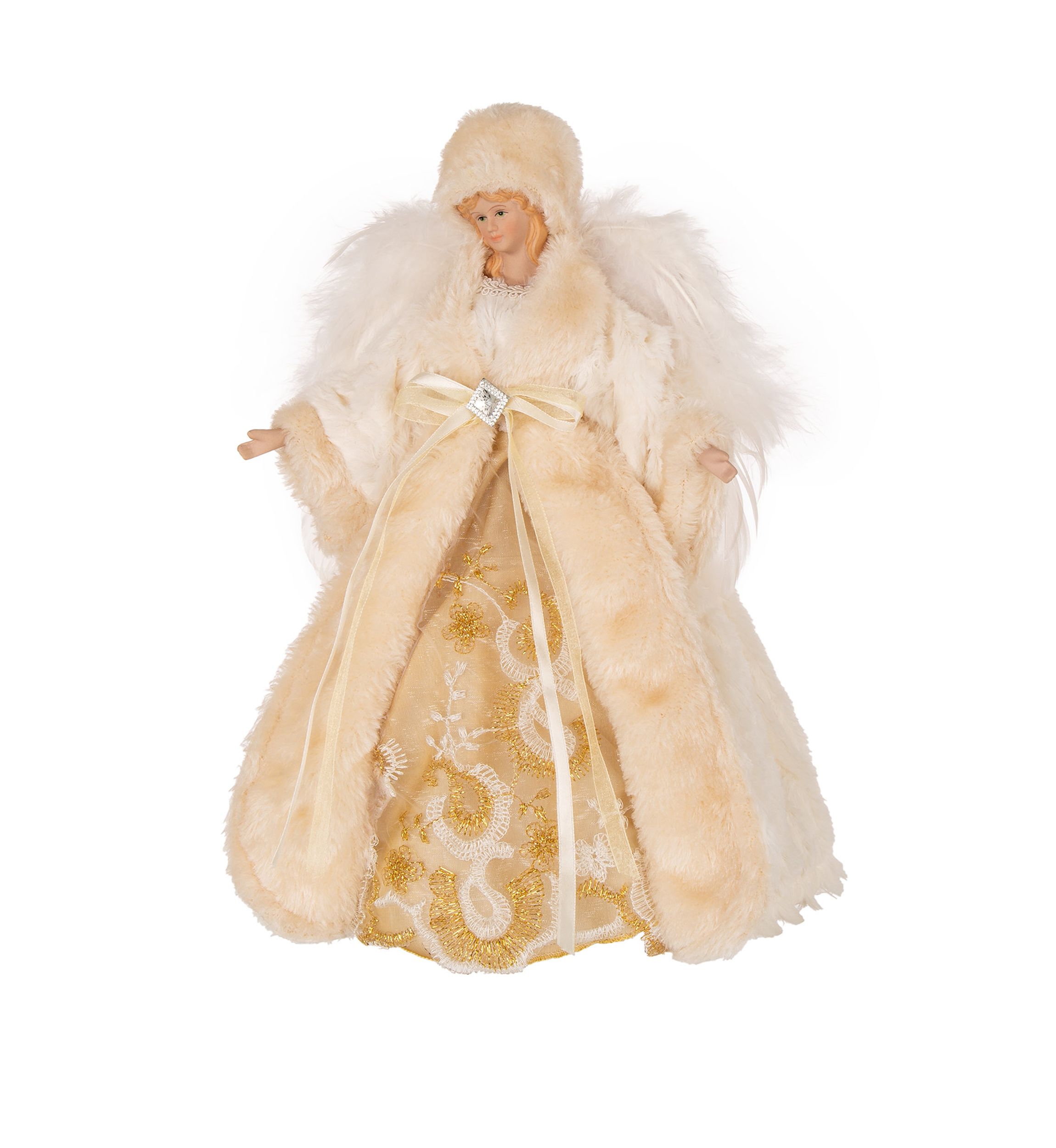 12 Inch Faux Fur Christmas Tree Topper Decoration