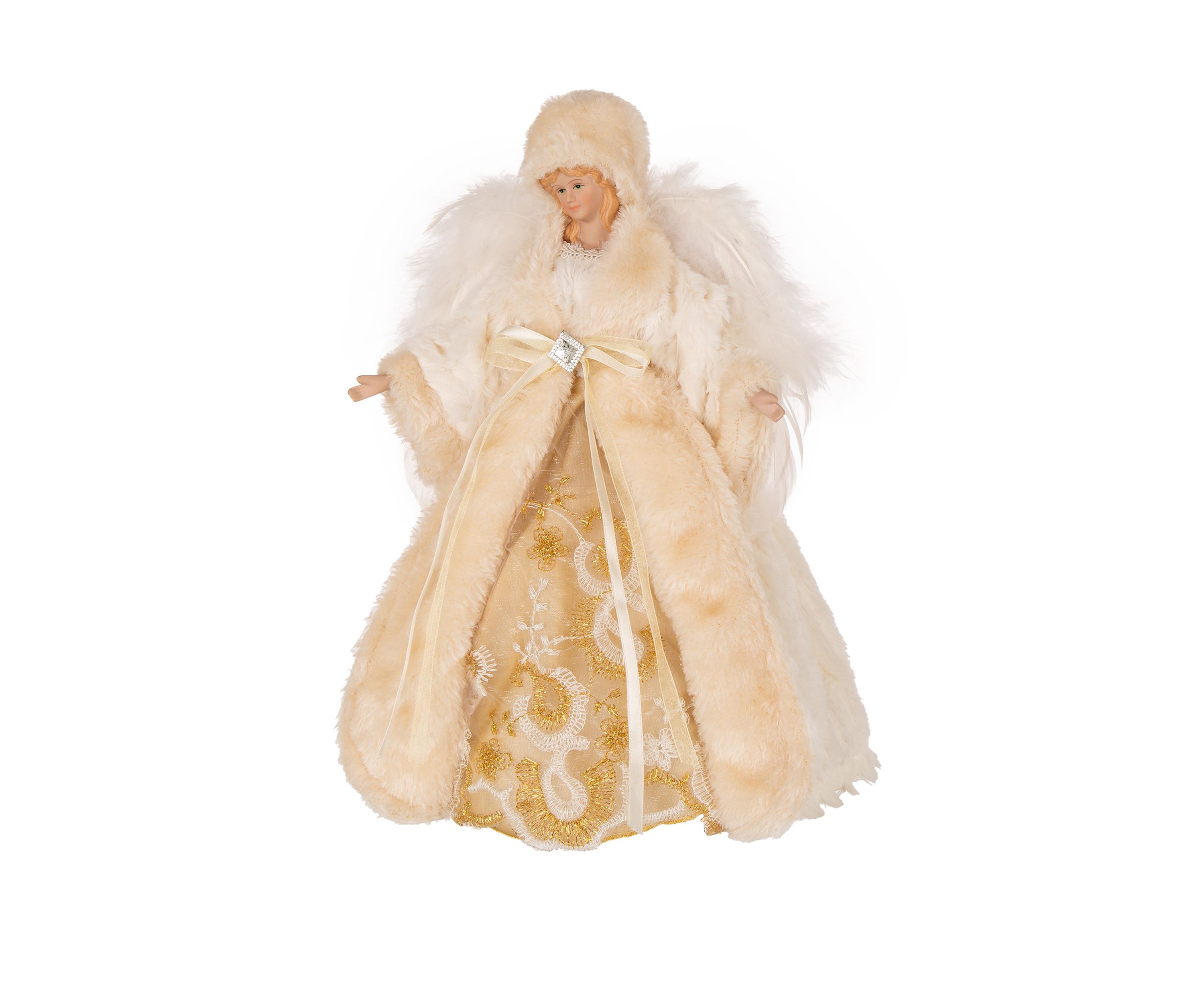 12 Inch Faux Fur Christmas Tree Topper Decoration