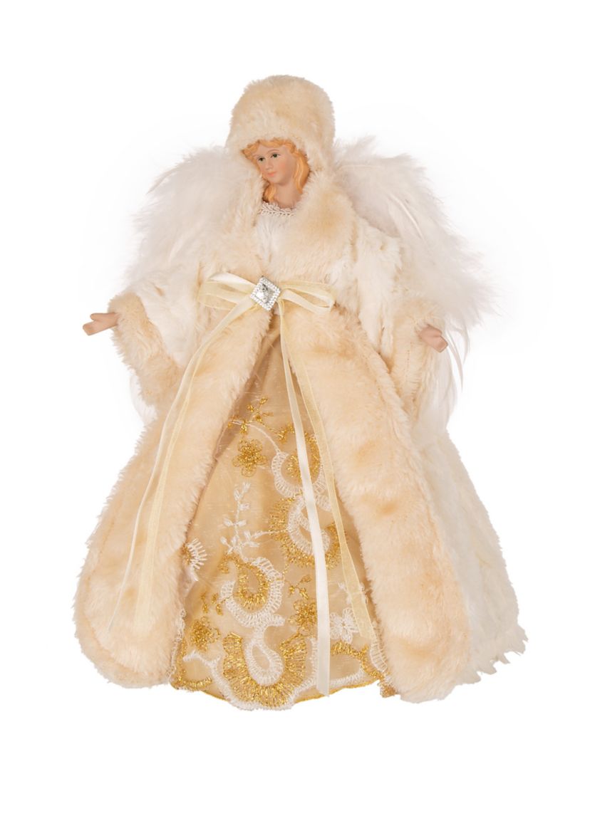 12 Inch Faux Fur Christmas Tree Topper Decoration