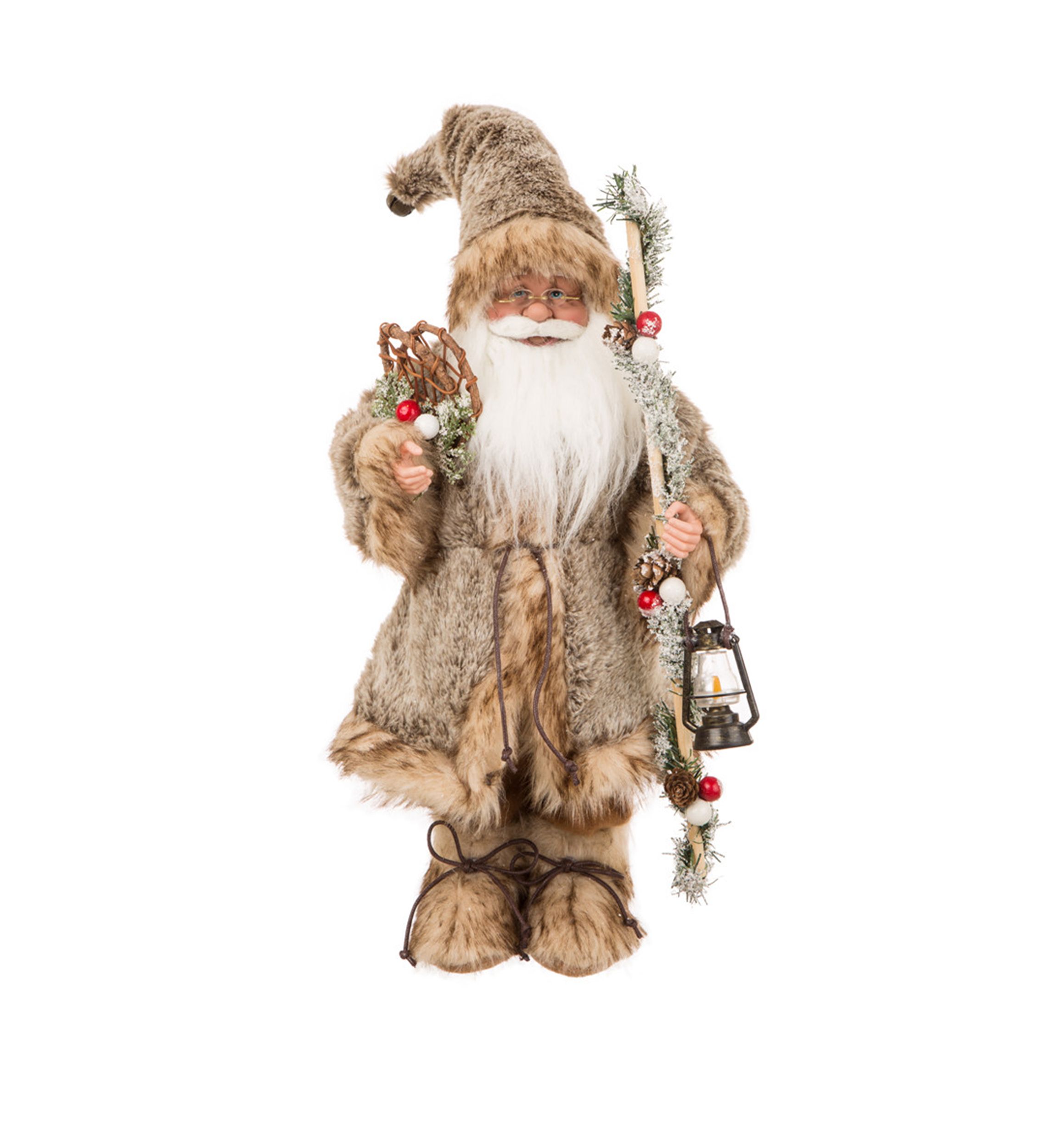 18 Inch Faux Fur Christmas Santa Claus Figurine