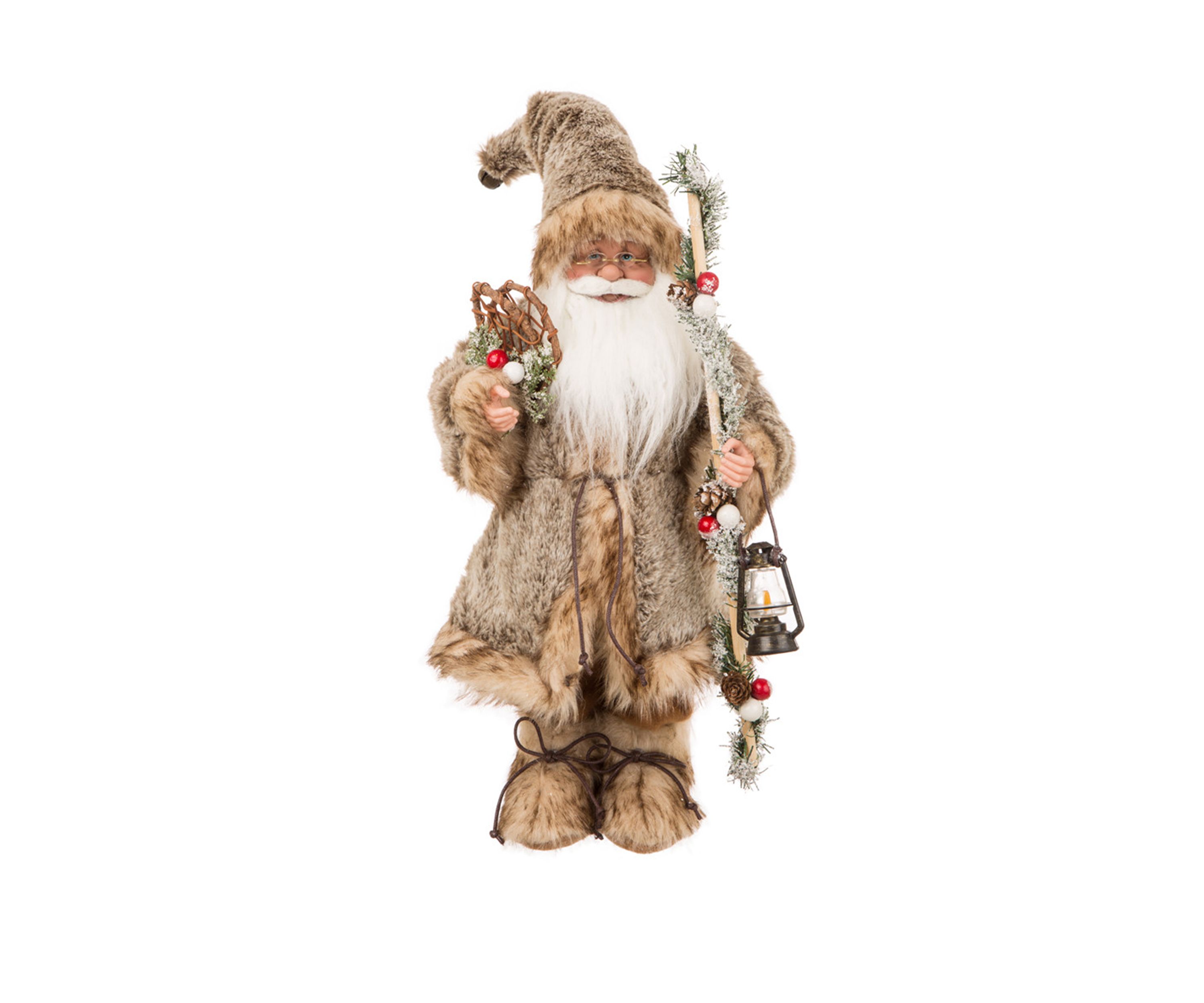 18 Inch Faux Fur Christmas Santa Claus Figurine