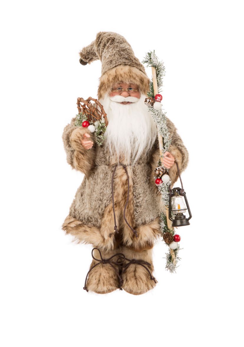 18 Inch Faux Fur Christmas Santa Claus Figurine