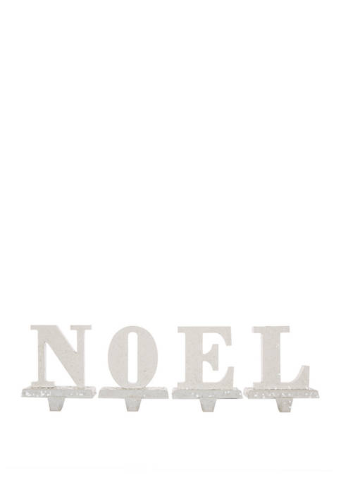 Wooden/Metal NOEL Stocking Holder Set