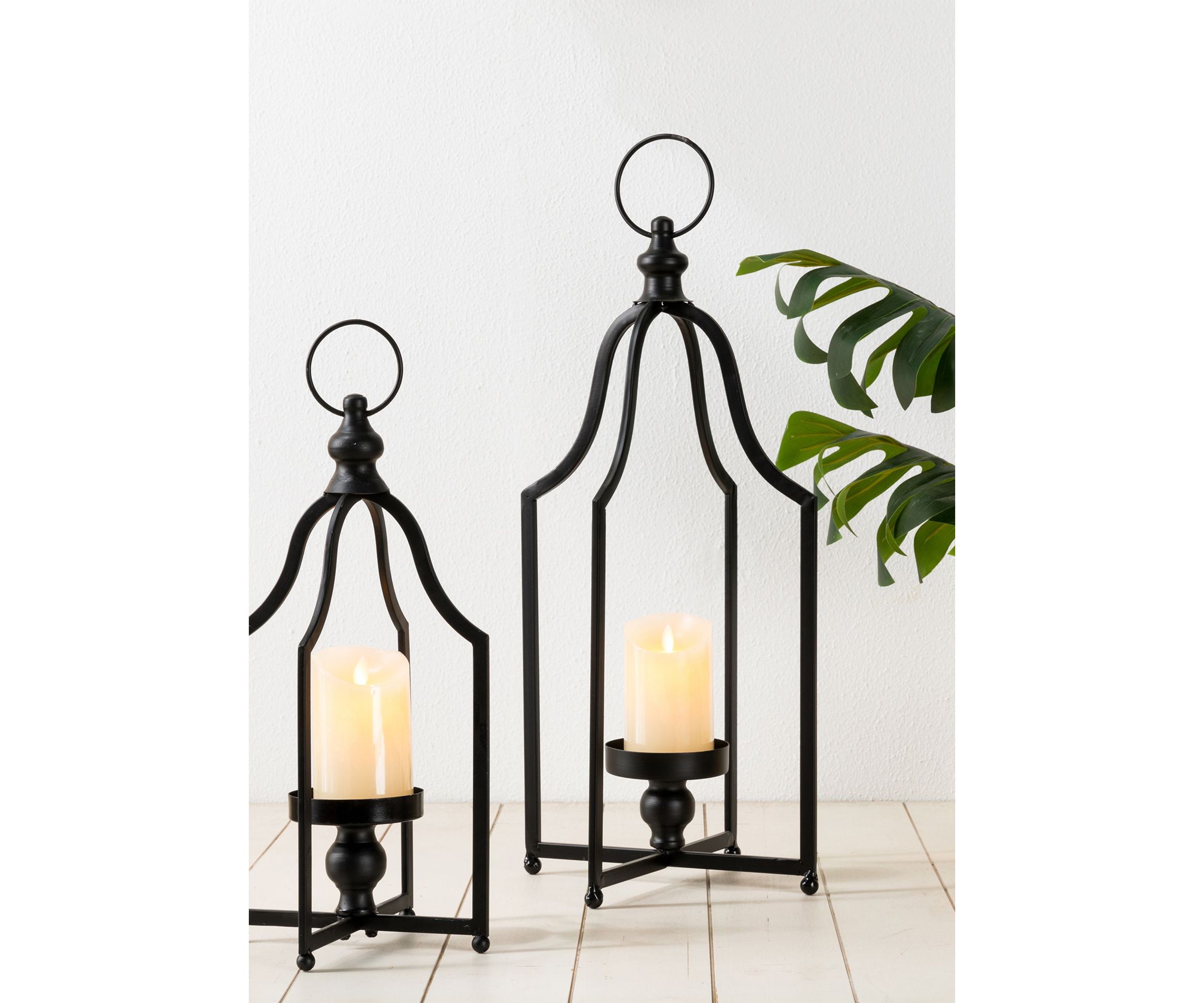 Set Of 2 Farmhouse Metal Lantern