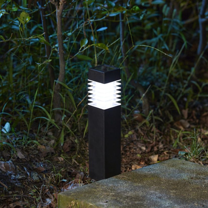 15.25"H Set of 6 Solar Powered Transparent Texture Lens Pathway Stake Light (KD)
