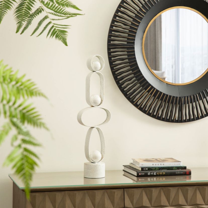 25.50"H Modern Abstract White Metal Sculpture Table Decor