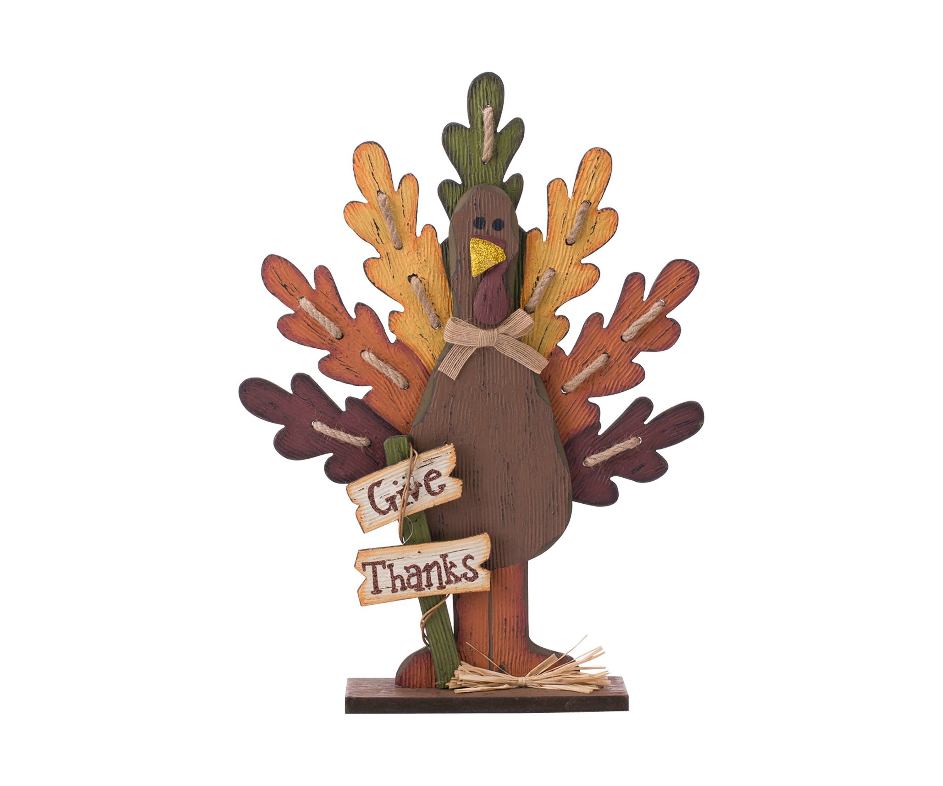 Burlap/Wooden Turkey Table Decor