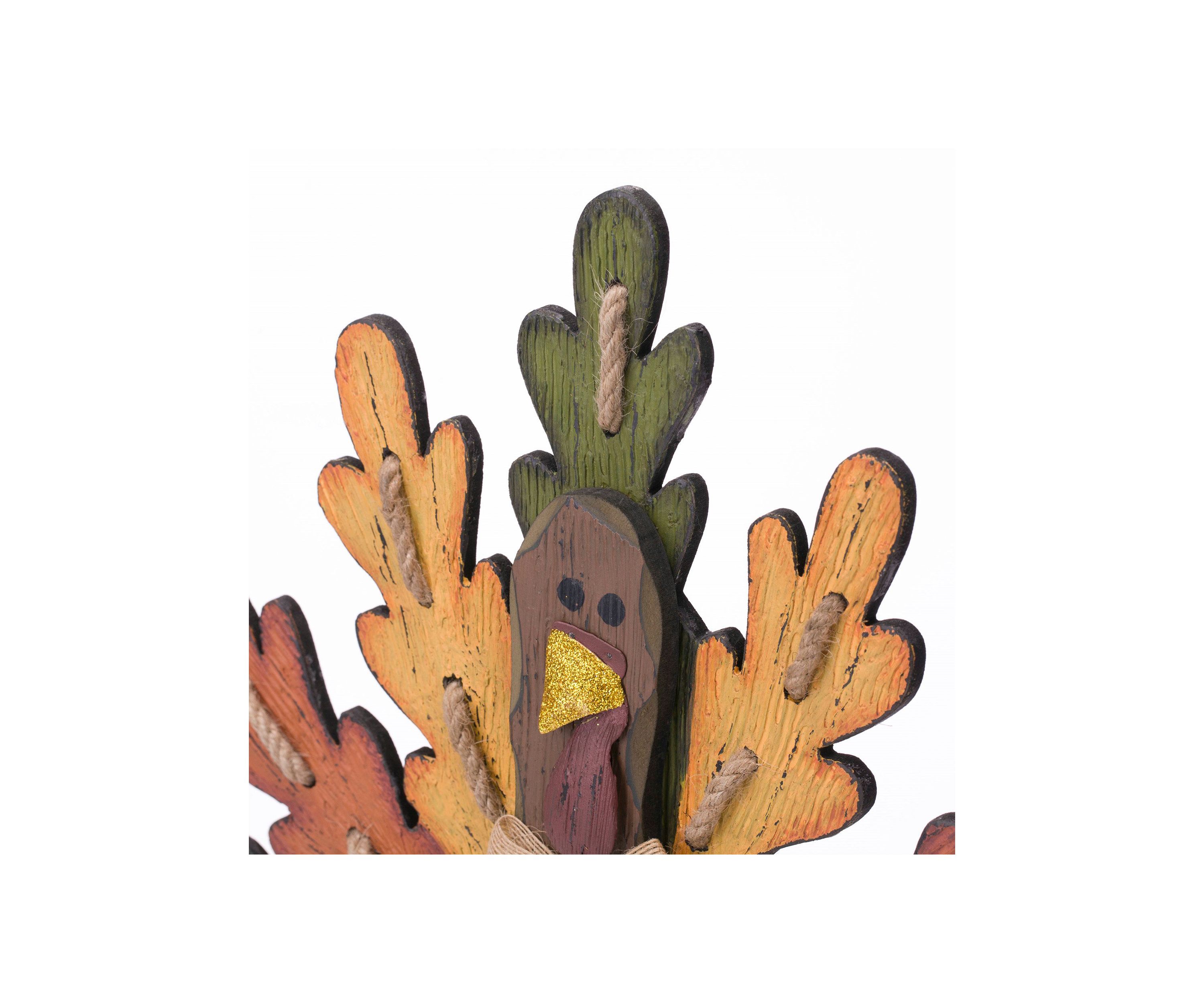 Burlap/Wooden Turkey Table Decor