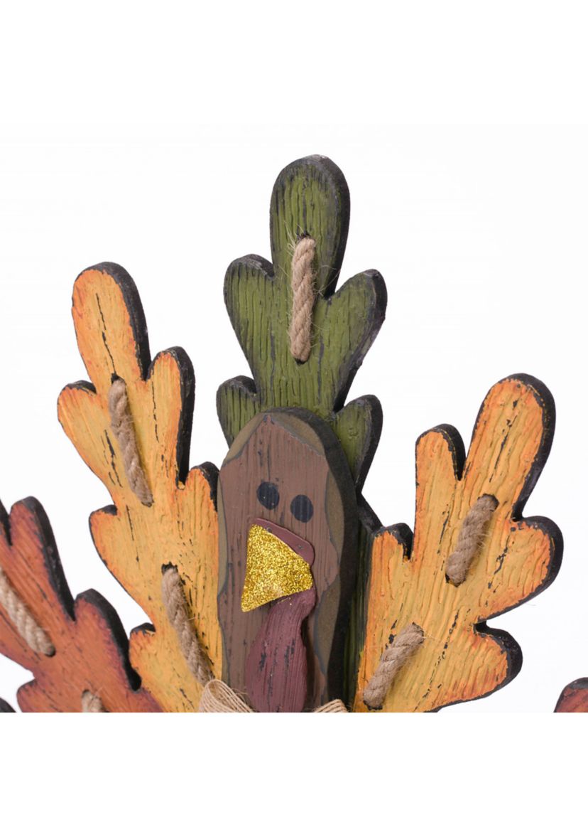 Burlap/Wooden Turkey Table Decor