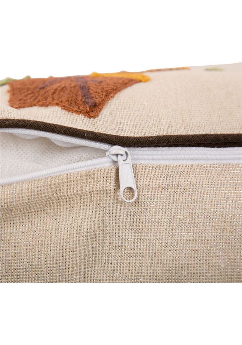 Fall Embroidered Leaves Pillow