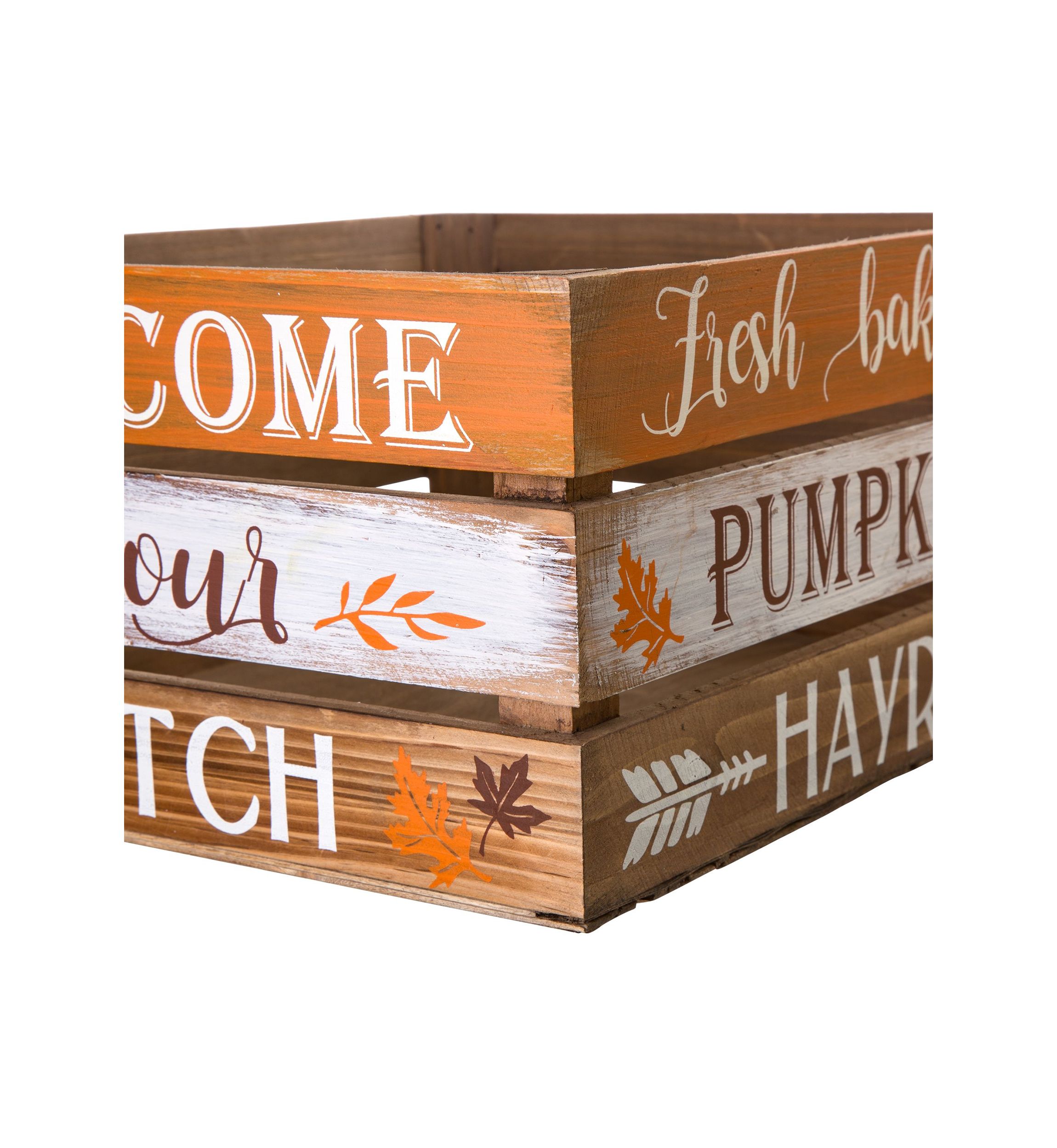 S/2 Wooden Pumpkin Crate