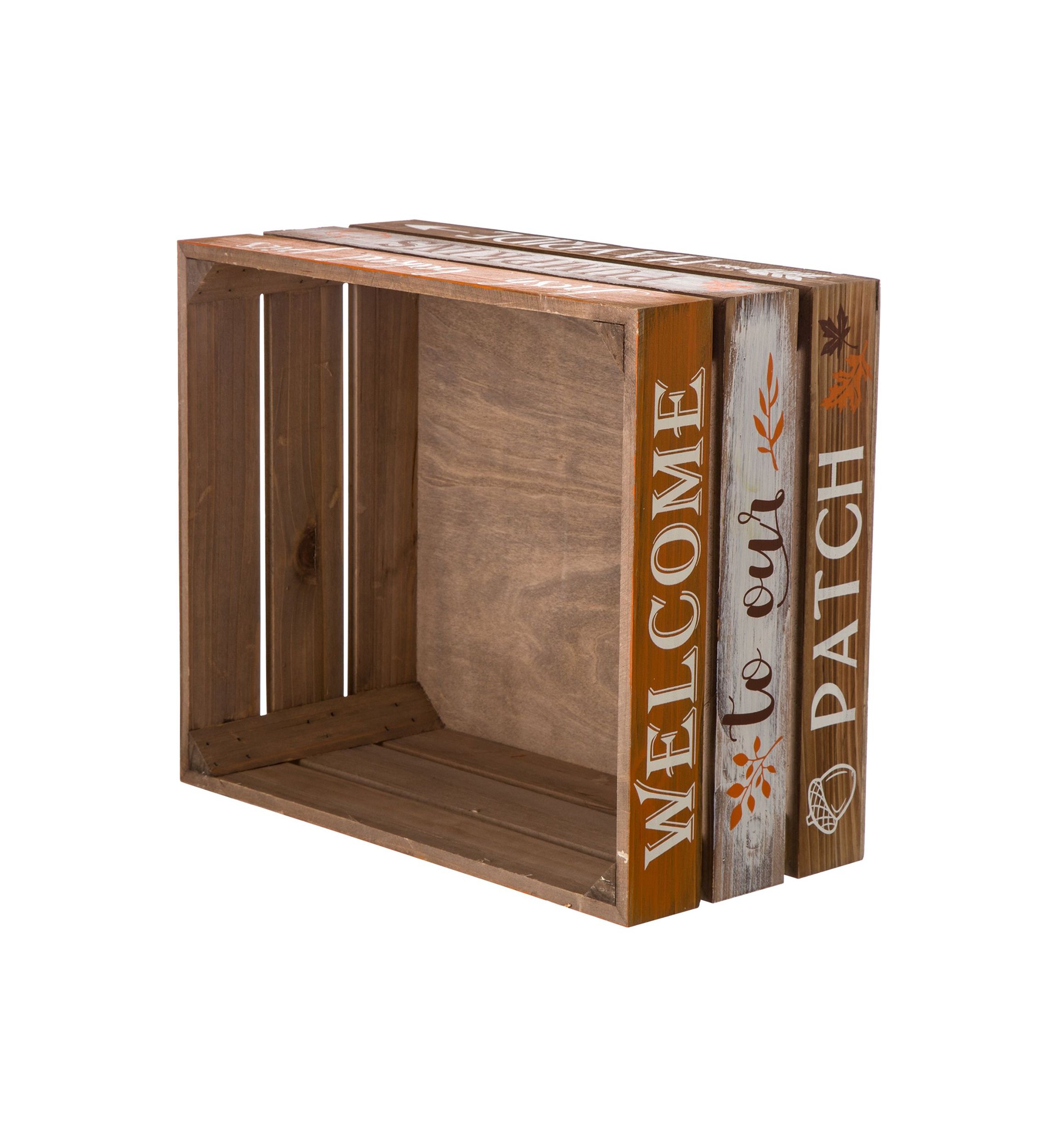 S/2 Wooden Pumpkin Crate