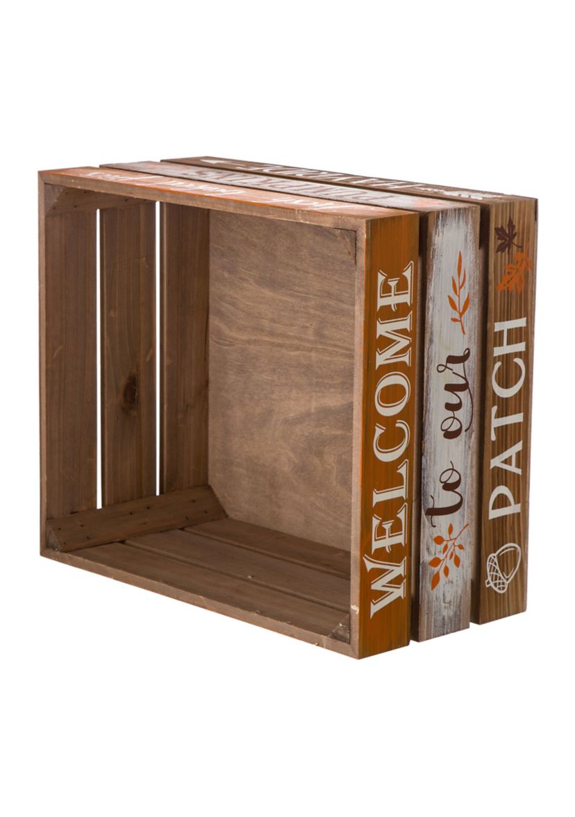 S/2 Wooden Pumpkin Crate