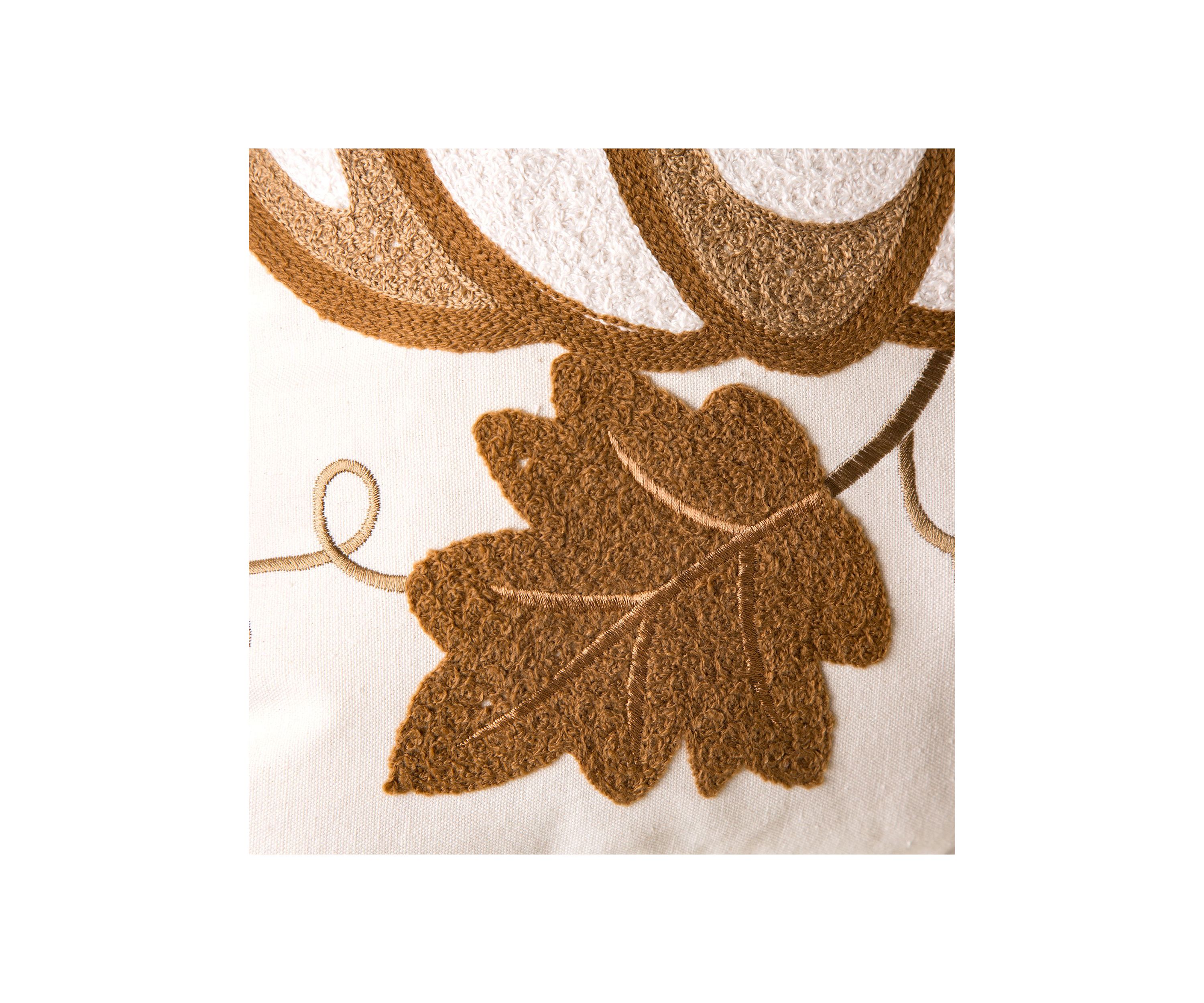 Cotton Embroidered Pumpkin Pillow Cover