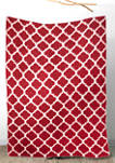 Reversible Knitted Nylon Eyelash Yarn Red/White Throw Blanket