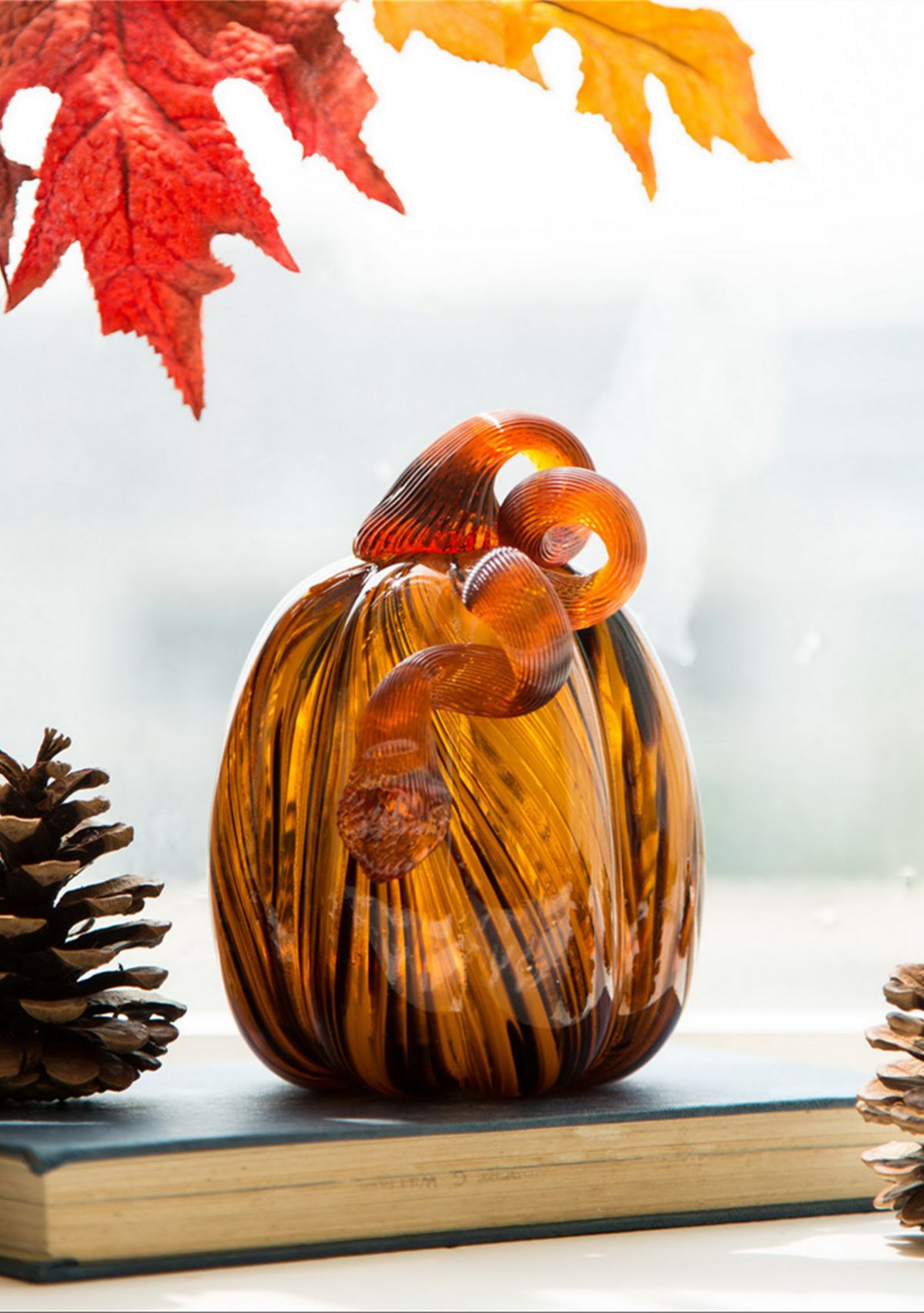 Striped Glass Pumpkin