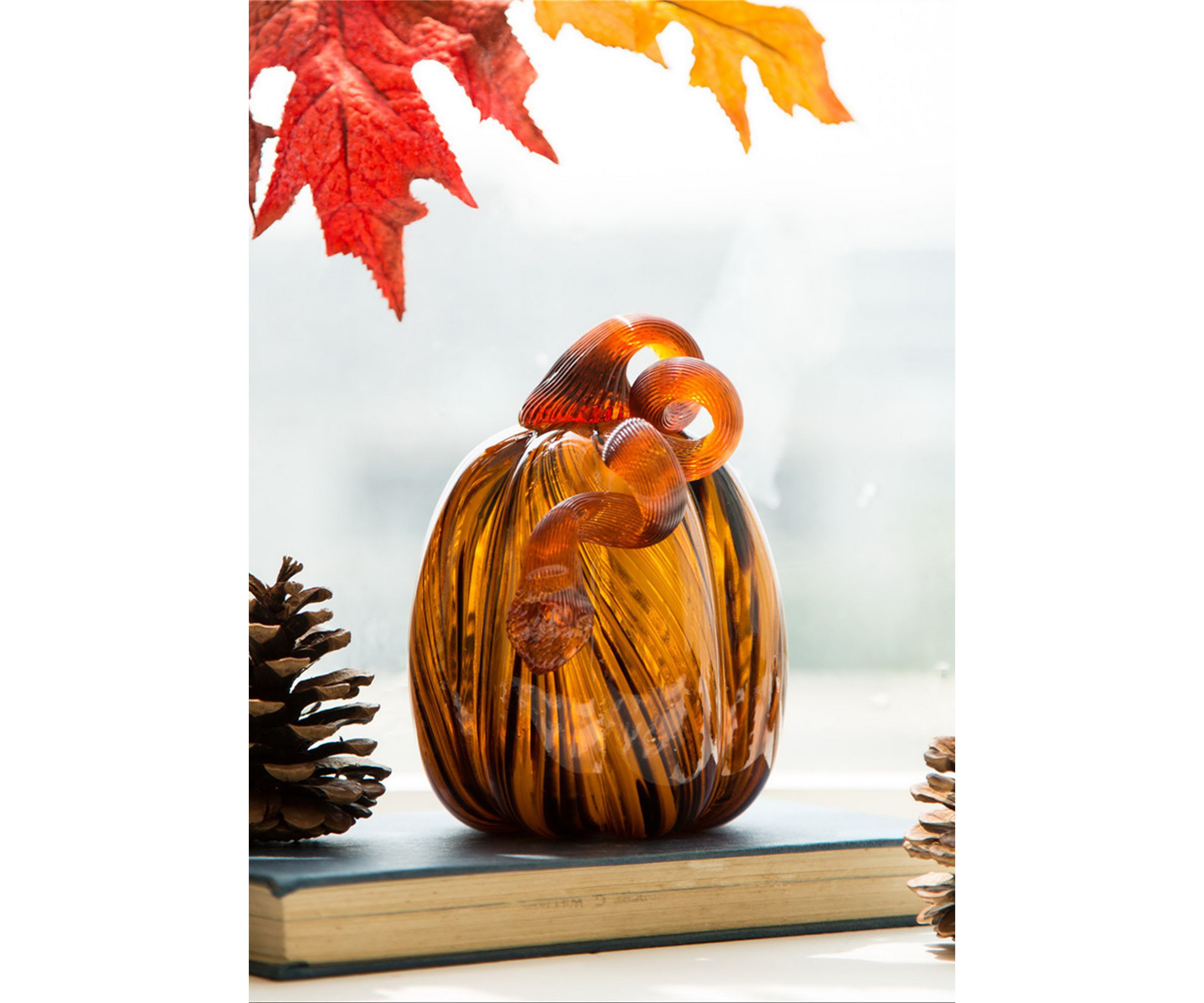 Striped Glass Pumpkin
