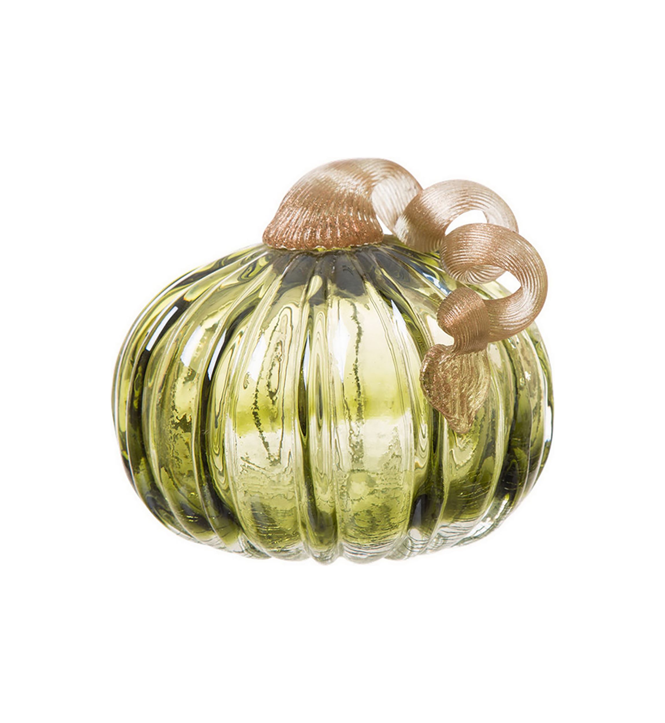 Green Crackle Glass Short Pumpkin