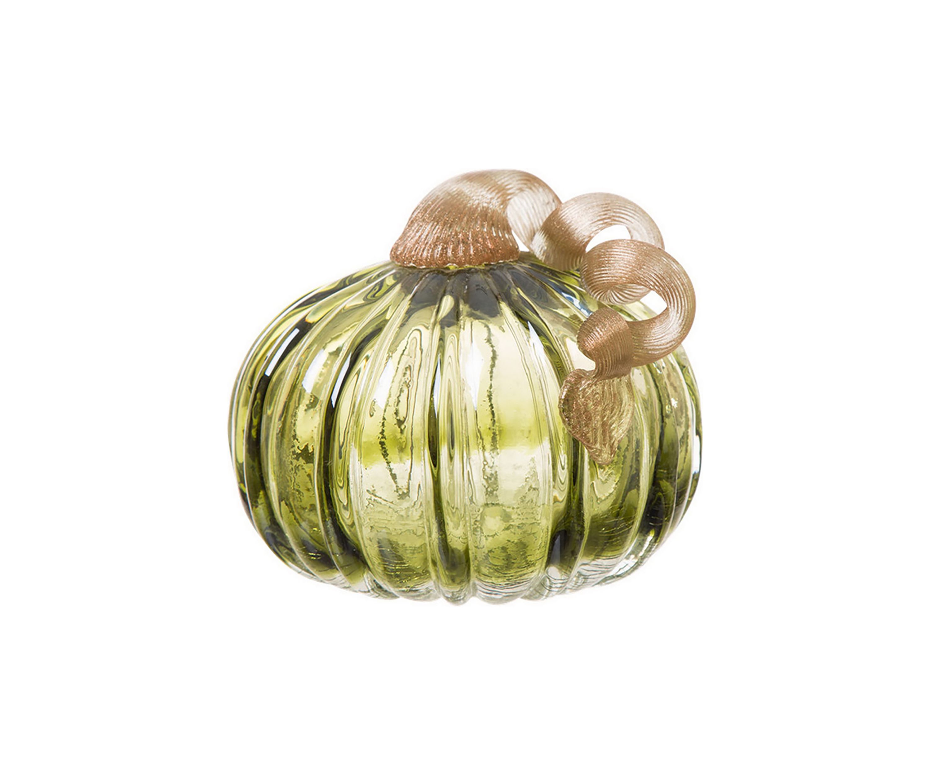 Green Crackle Glass Short Pumpkin