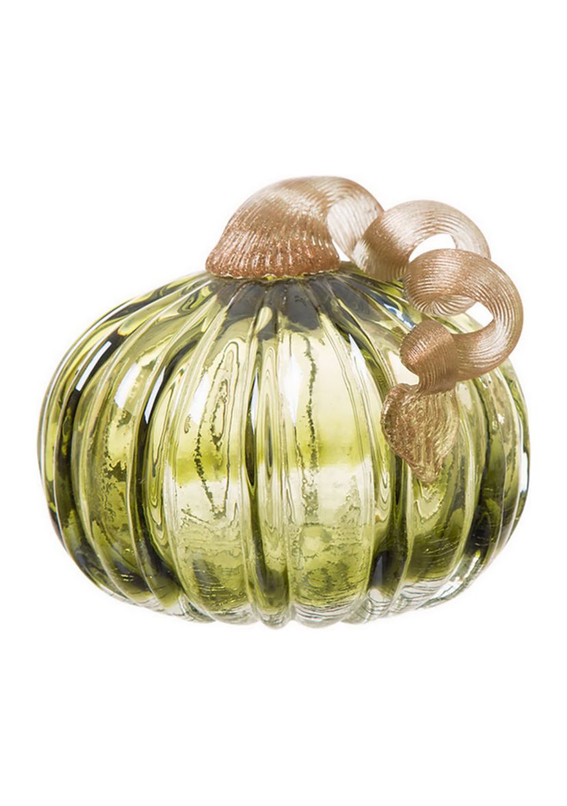Green Crackle Glass Short Pumpkin
