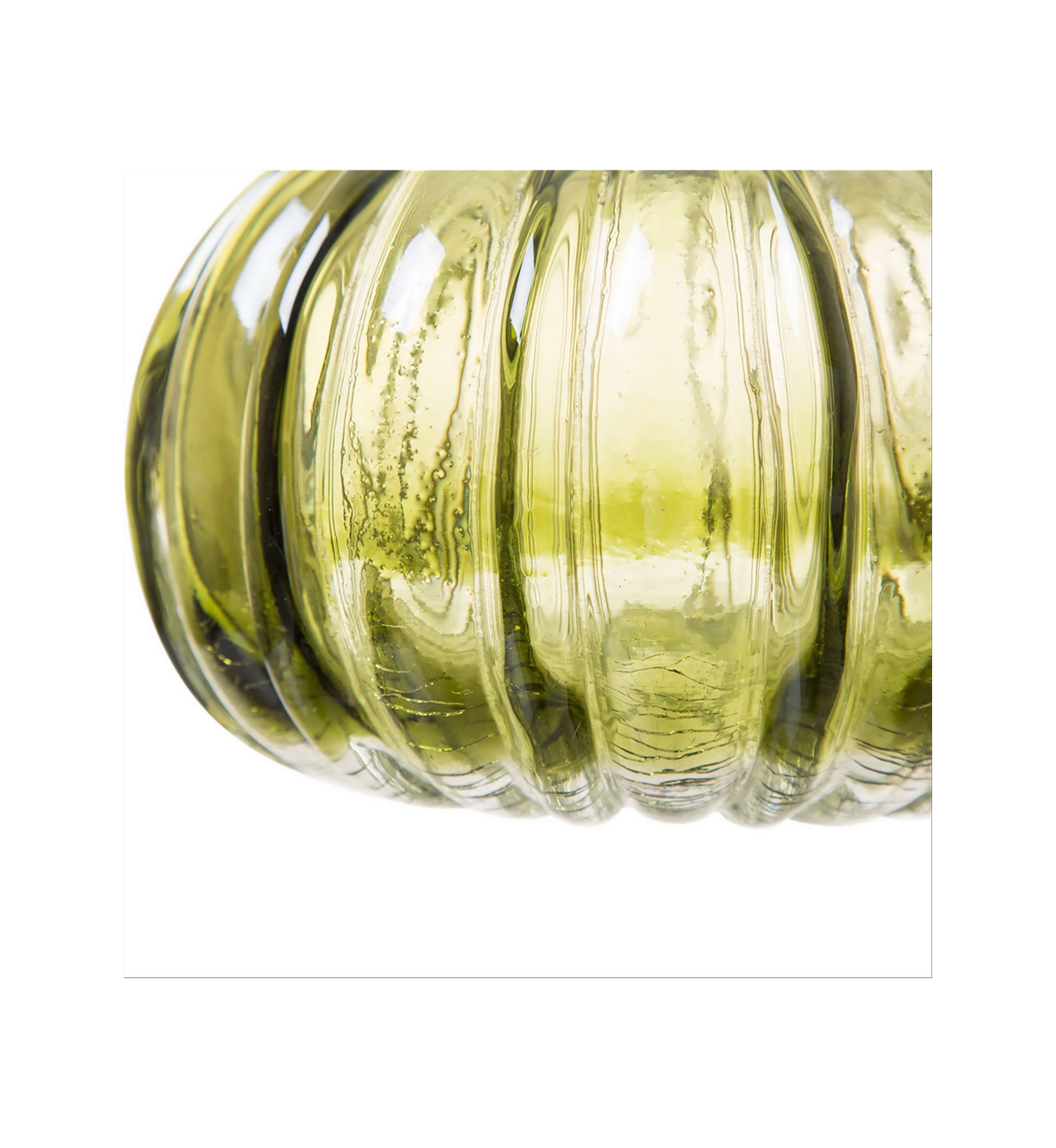 Green Crackle Glass Short Pumpkin