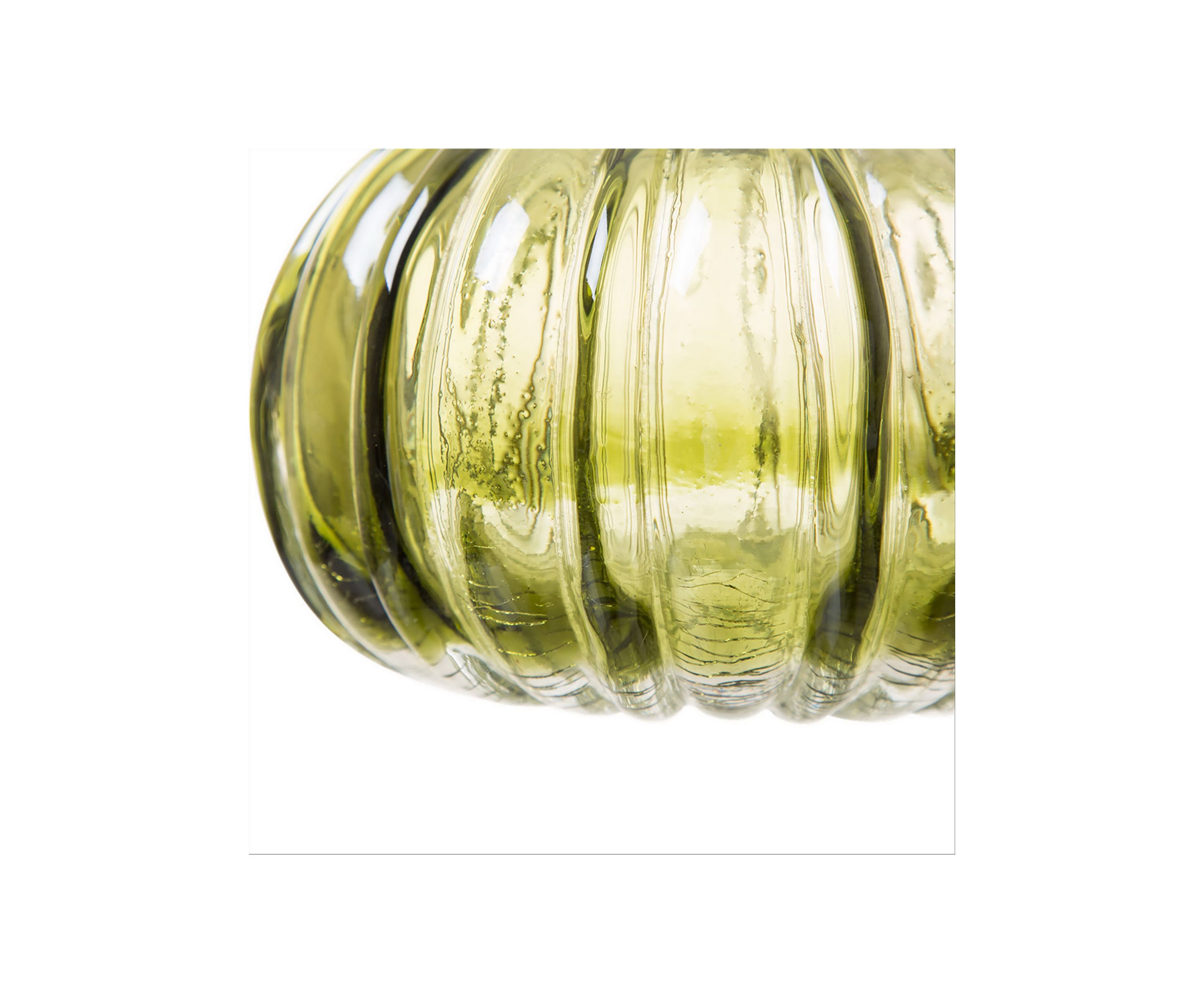 Green Crackle Glass Short Pumpkin
